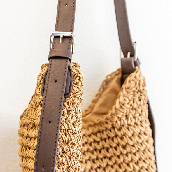 Elena Handbags Beach Straw Woven Tote Bag