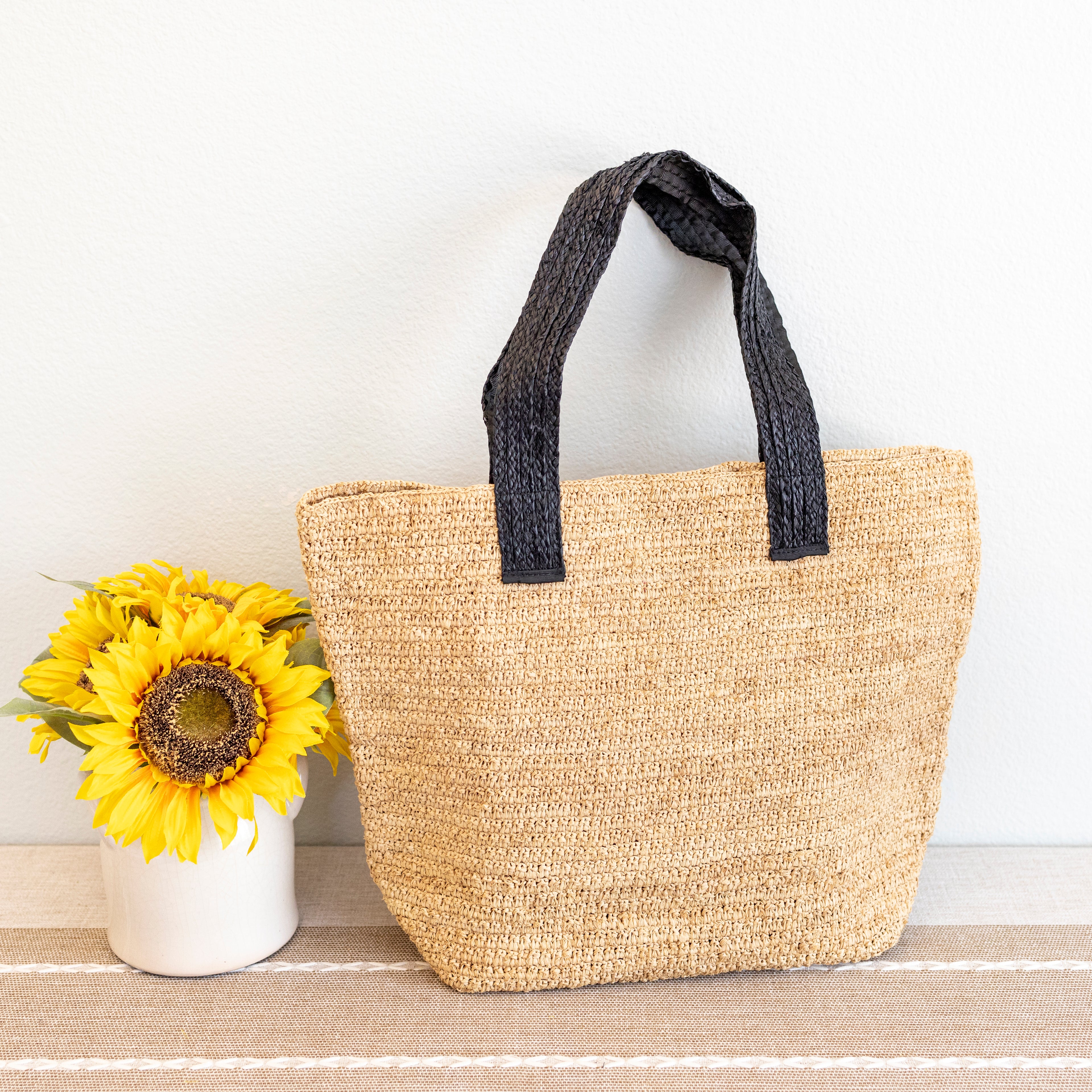 Large Soft Raffia Woven Summer Straw Tote