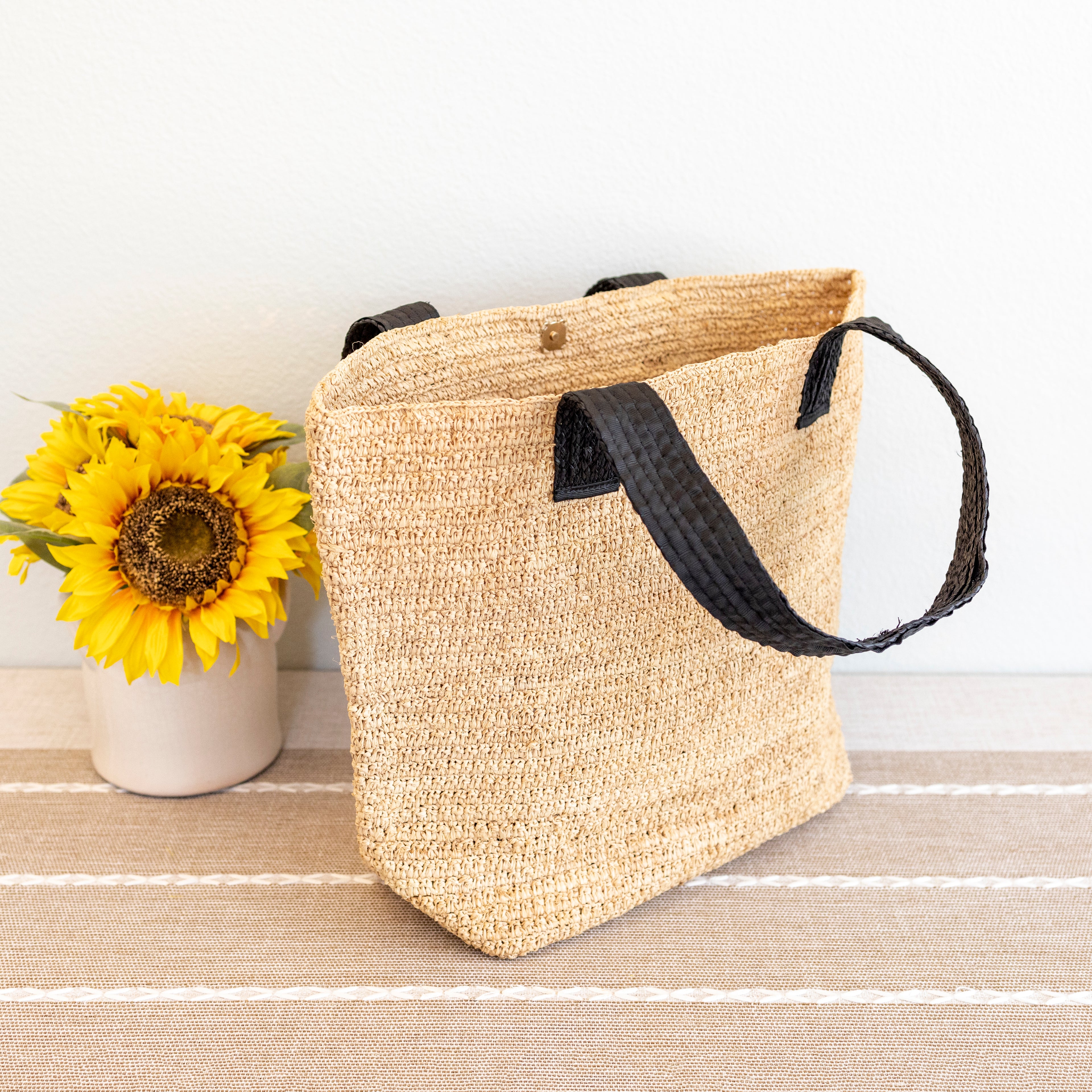 Large Soft Raffia Woven Summer Straw Tote