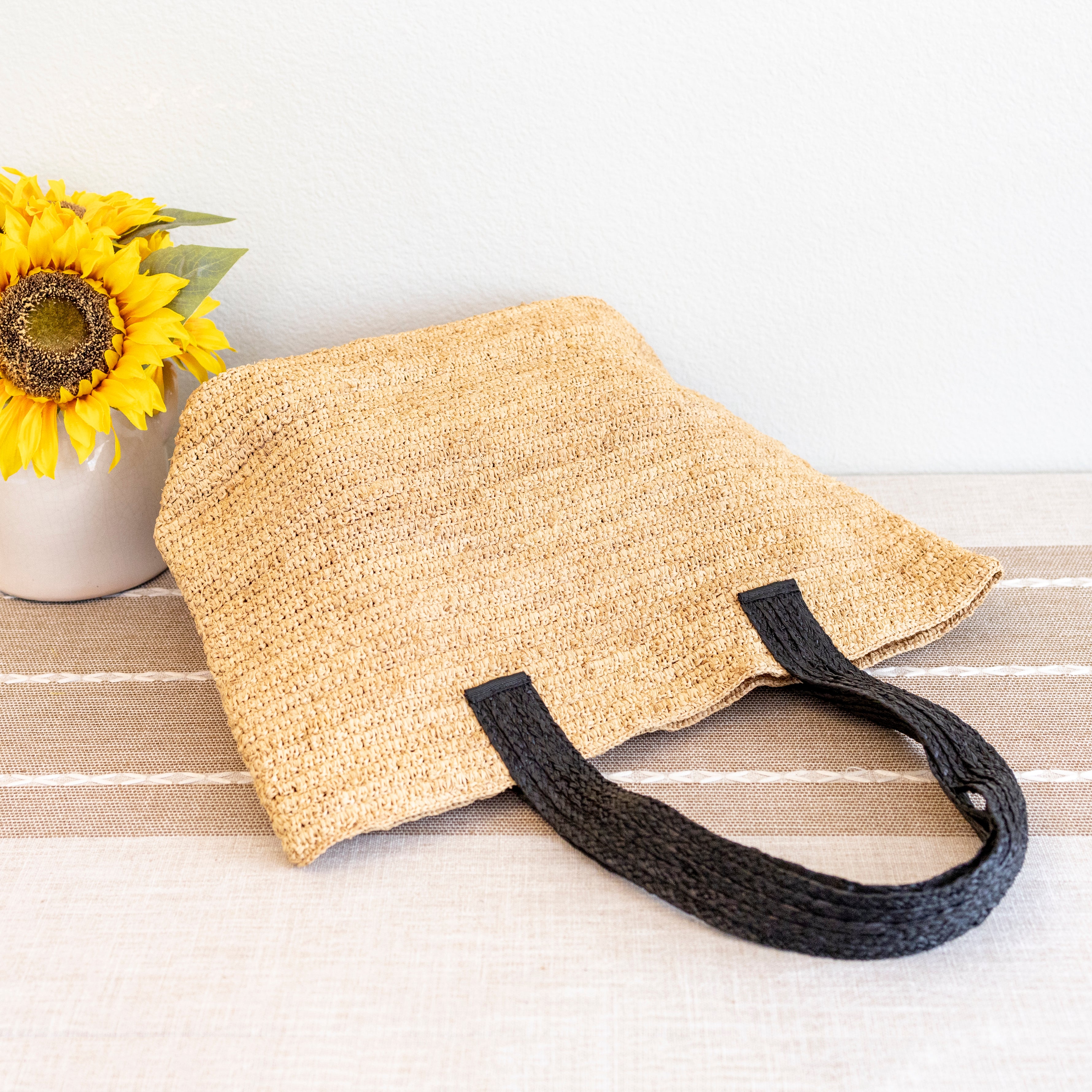 Large Soft Raffia Woven Summer Straw Tote