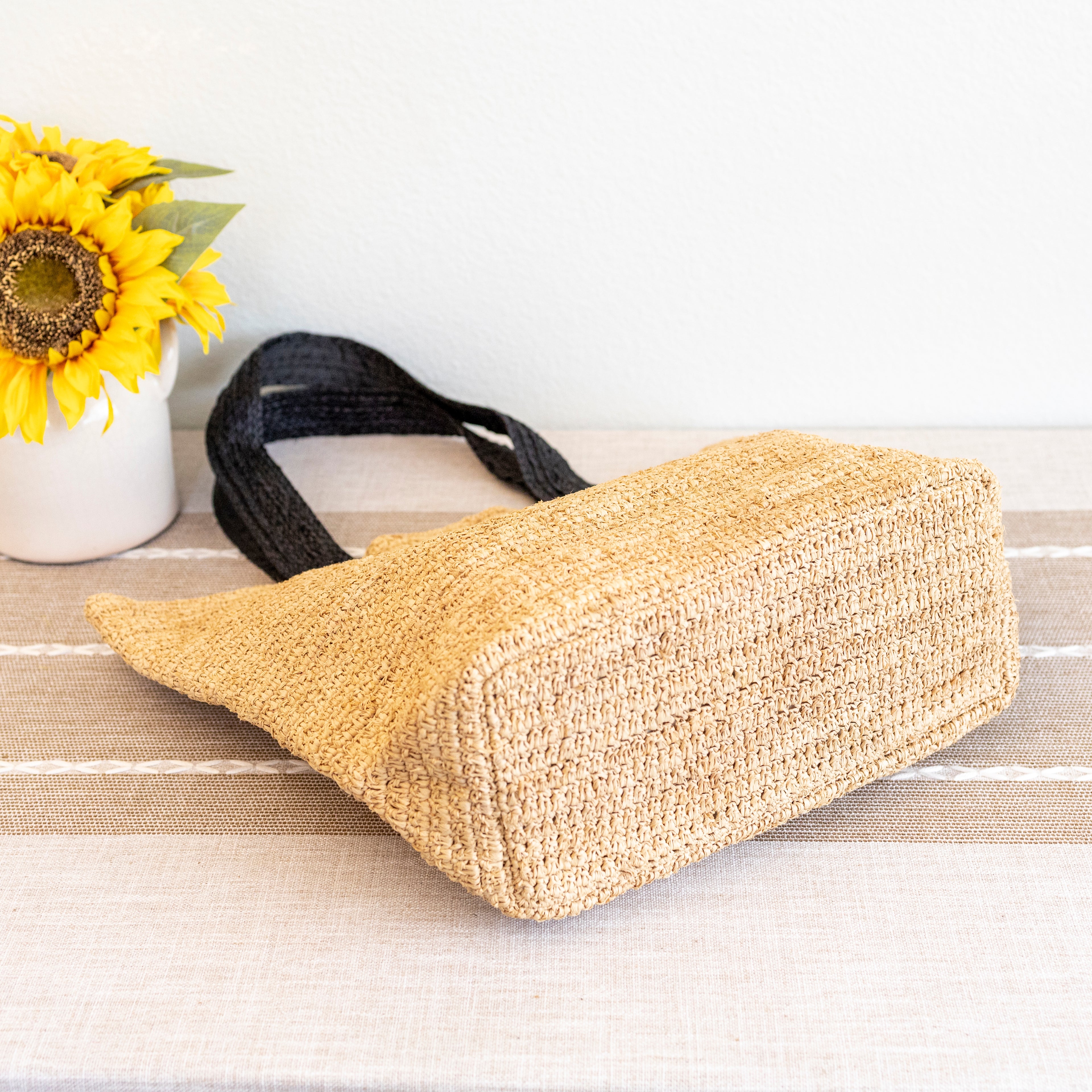 Large Soft Raffia Woven Summer Straw Tote