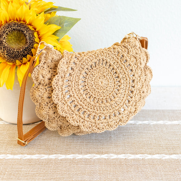 Elena Handbags Boho Crochet Crossbody Bag