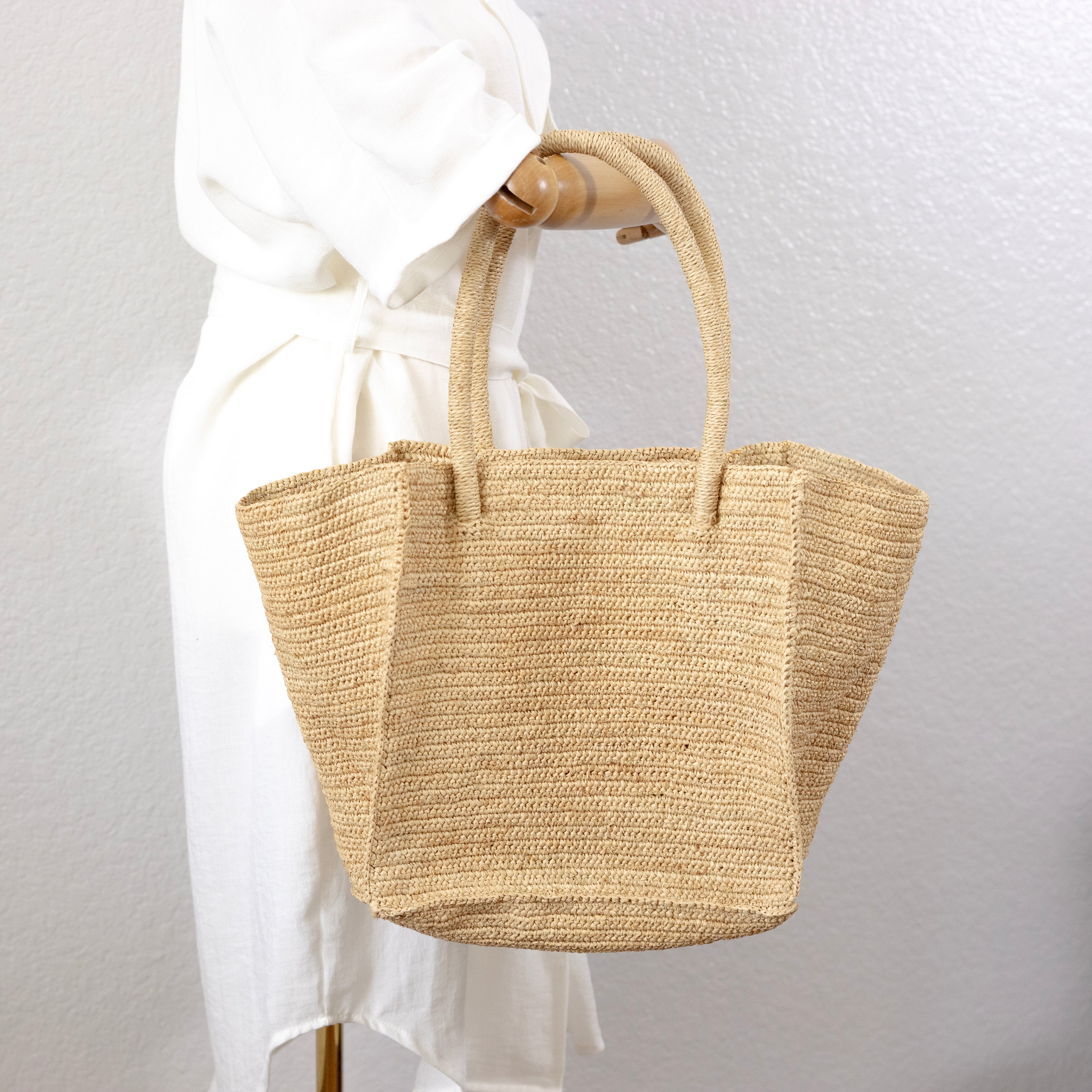 Large Soft Raffia Woven Summer Straw Tote