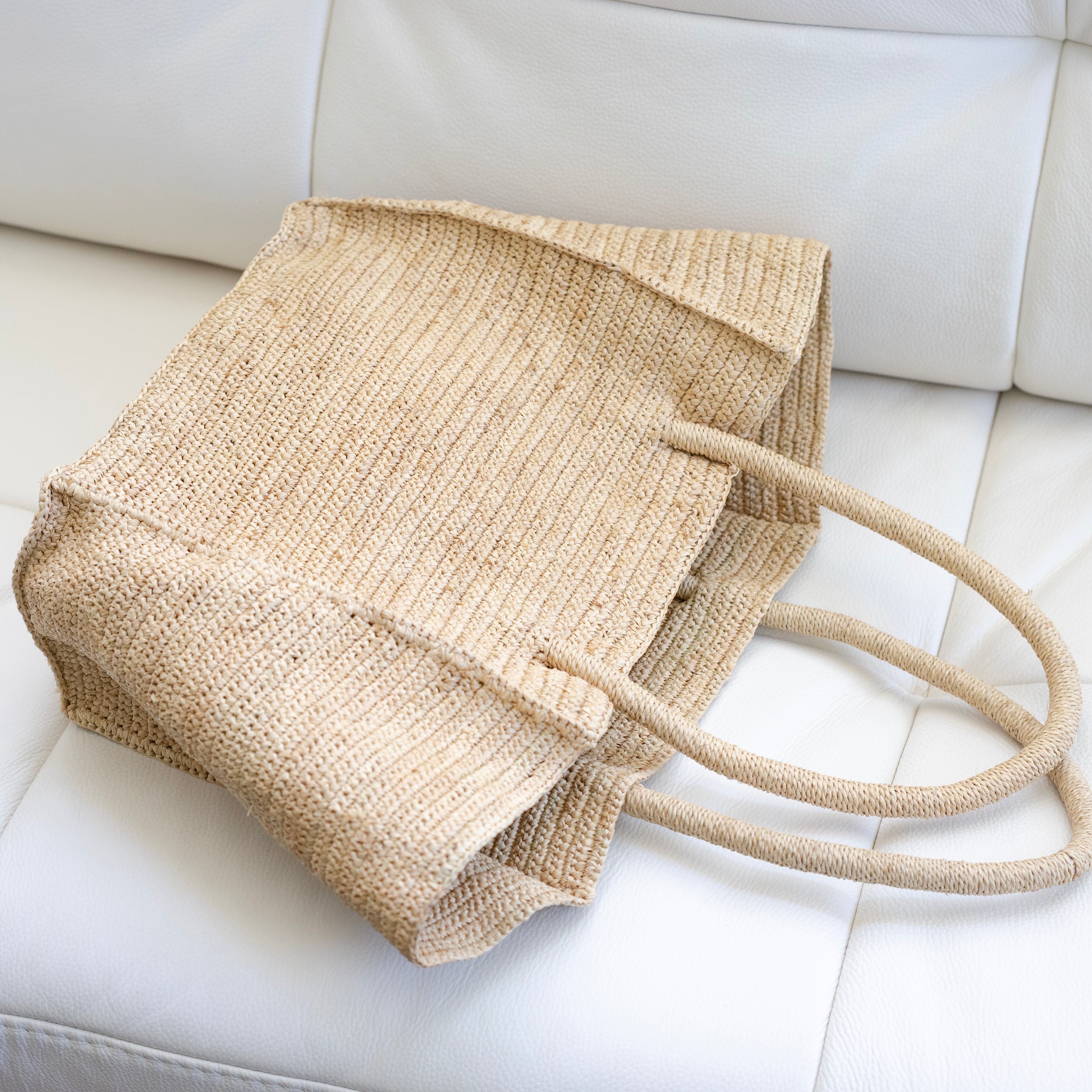 Large Soft Raffia Woven Summer Straw Tote