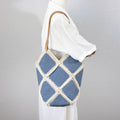 Denim Crochet Patchwork Shoulder Tote