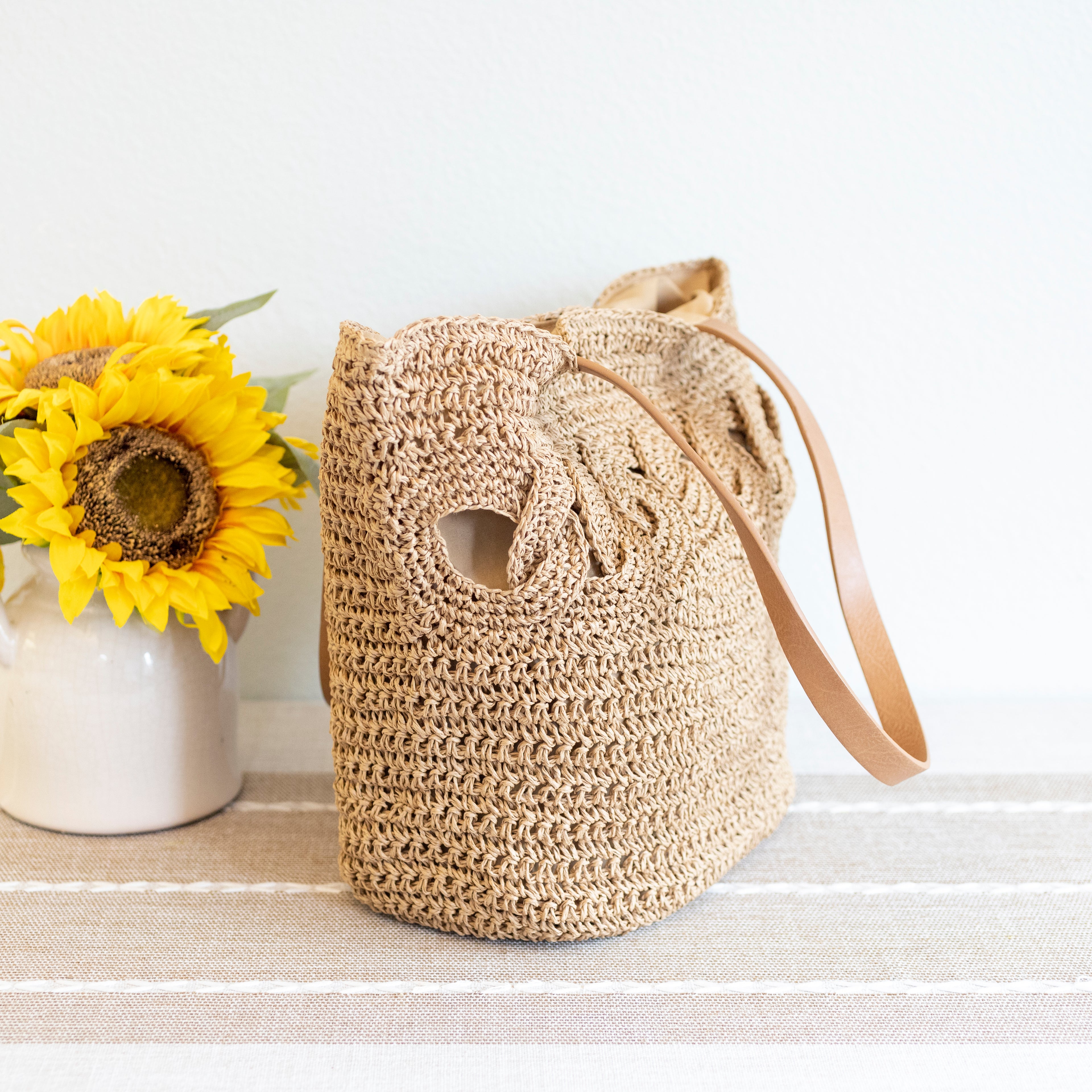 Beach Straw Woven Tote Bag