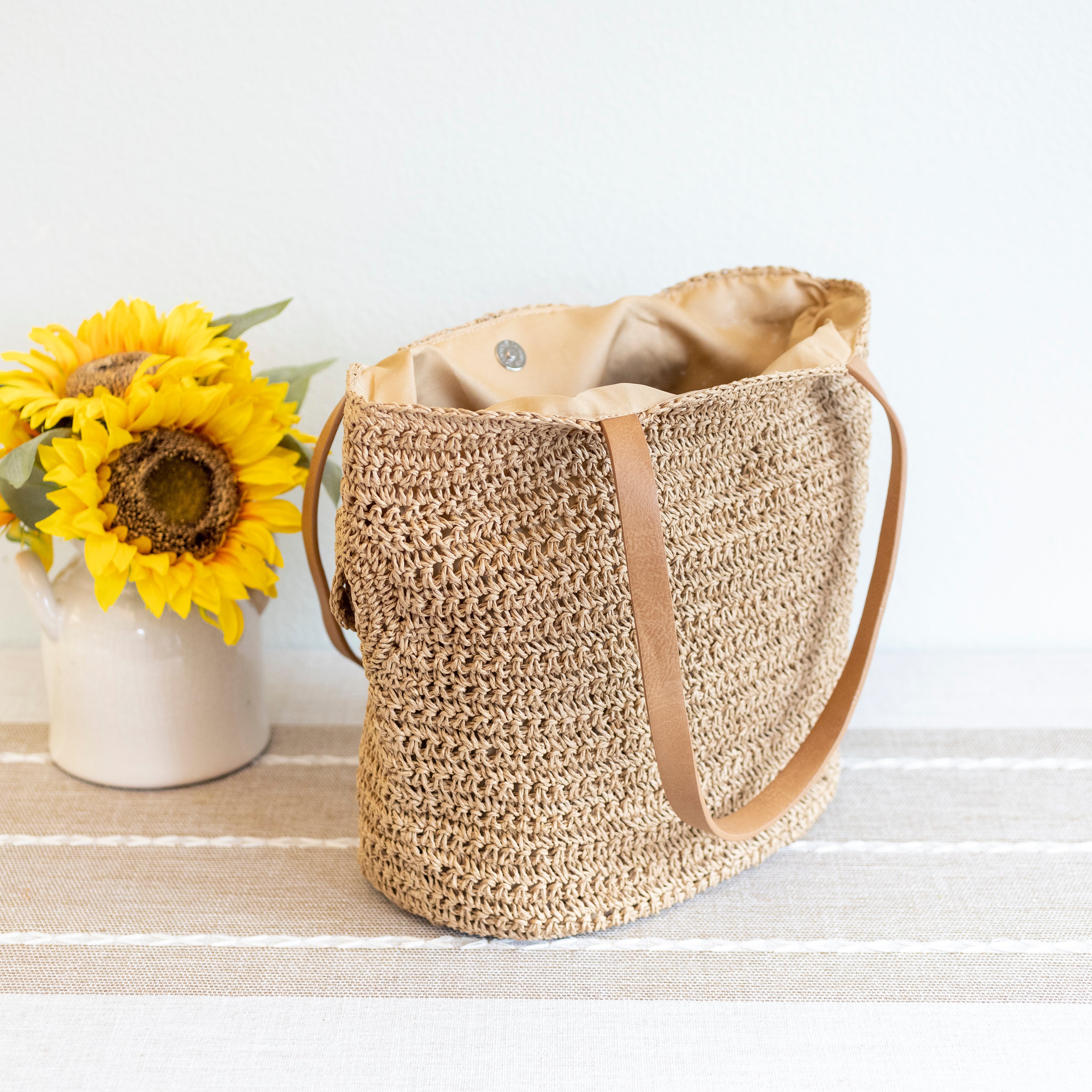 Beach Straw Woven Tote Bag