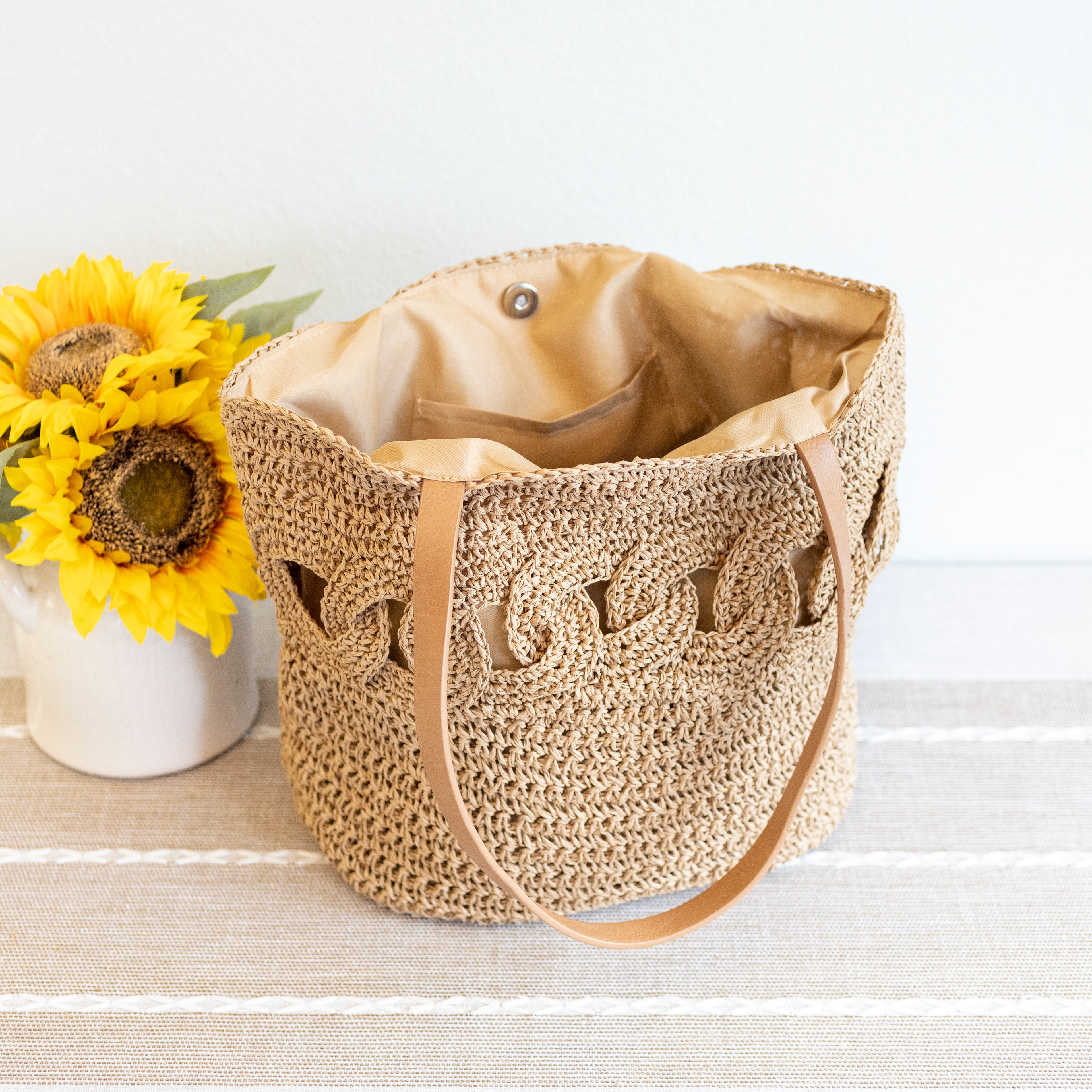 Beach Straw Woven Tote Bag