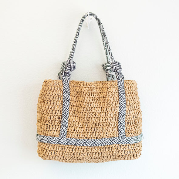 Elena Handbags Beach Straw Woven Tote Bag