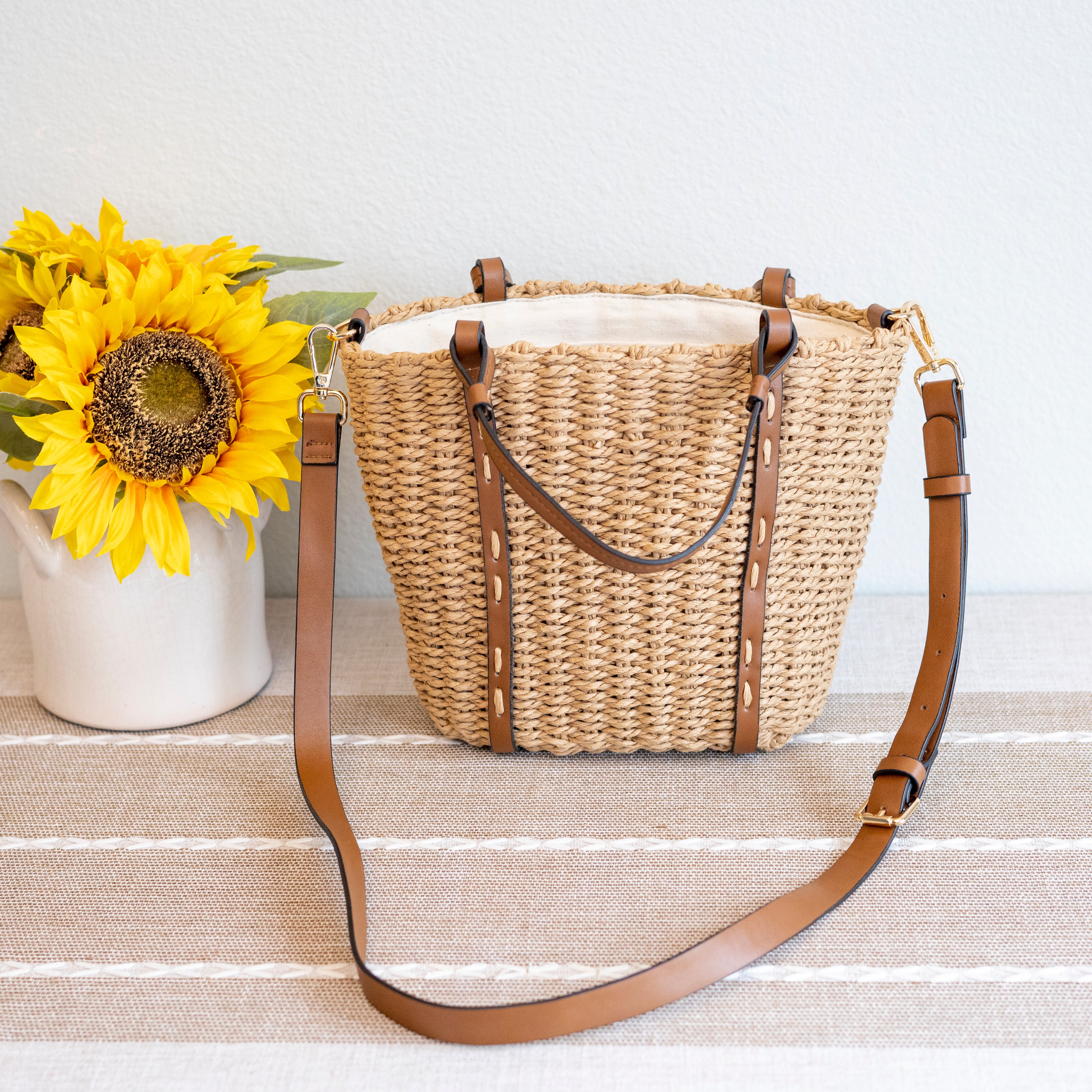 Beach Straw Woven Tote Bag