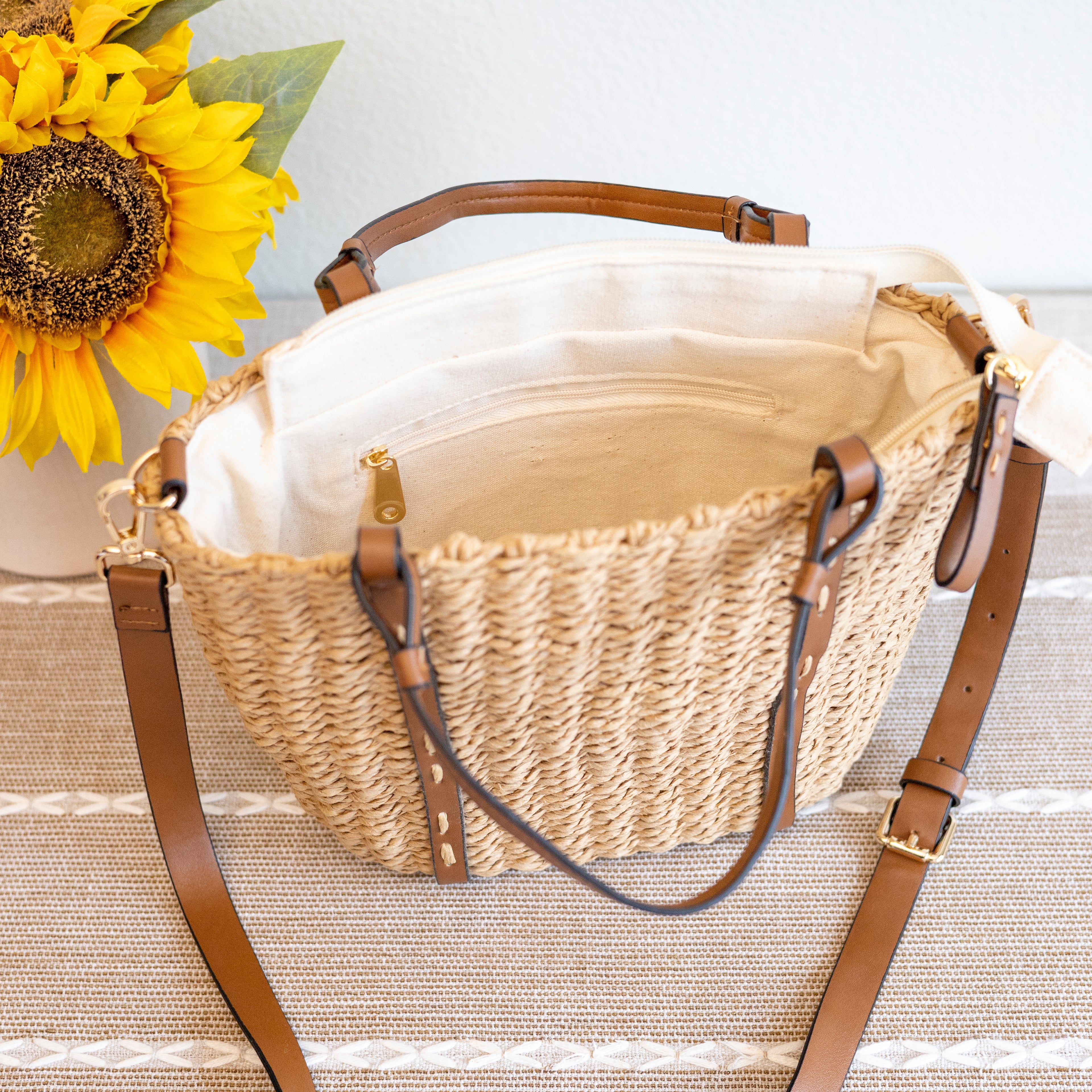 Beach Straw Woven Tote Bag