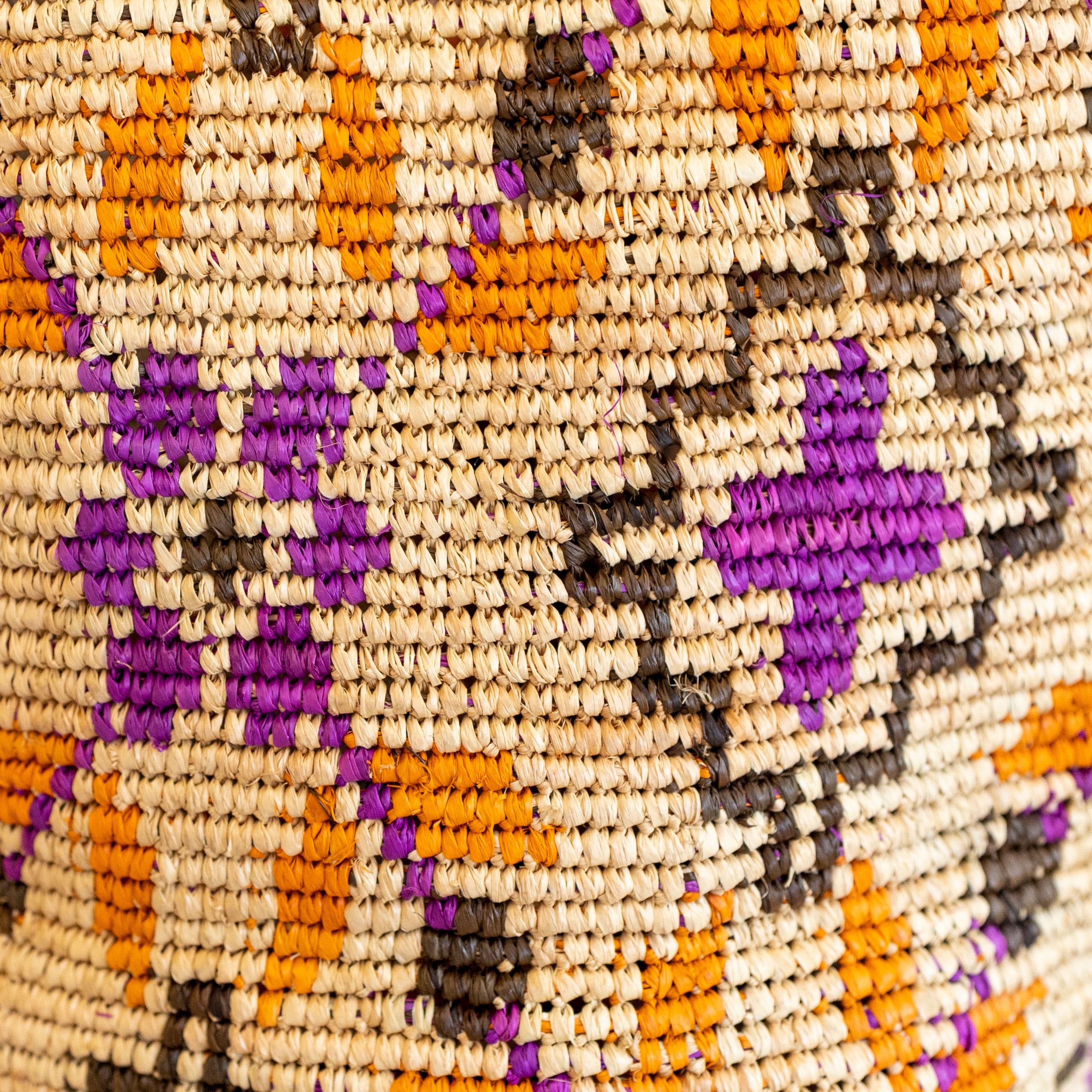 Raffia Straw Pink Wayuu Crossbody Bucket Bag