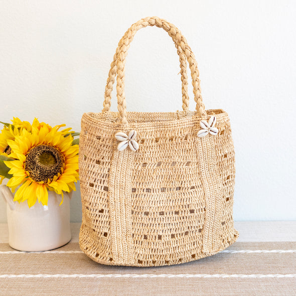 Elena Handbags Raffia Summer Beach Straw Shoulder Bag