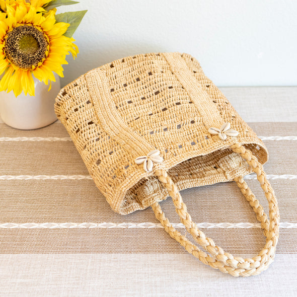 Elena Handbags Raffia Summer Beach Straw Shoulder Bag