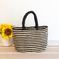 Raffia Summer Beach Striped Straw Tote Bag