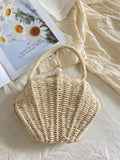 Elena Handbags Summer Straw Shell Shape Shoulder Purse