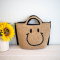 Twine Woven Smiley Face Bag