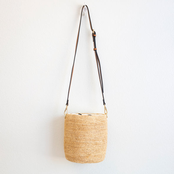 Elena Handbags Women's Raffia Straw Crossbody Bucket Bag