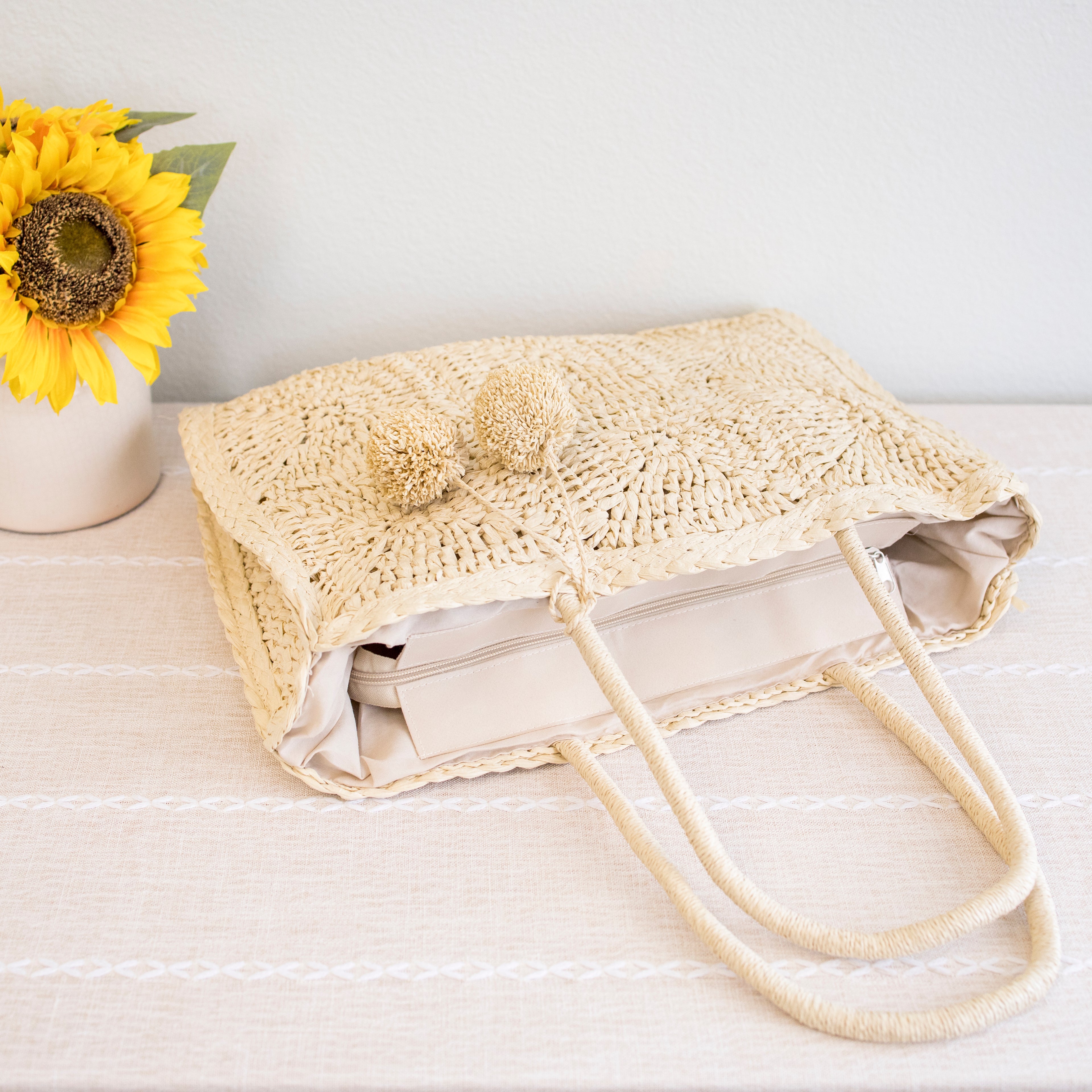 Large Straw Summer Tote