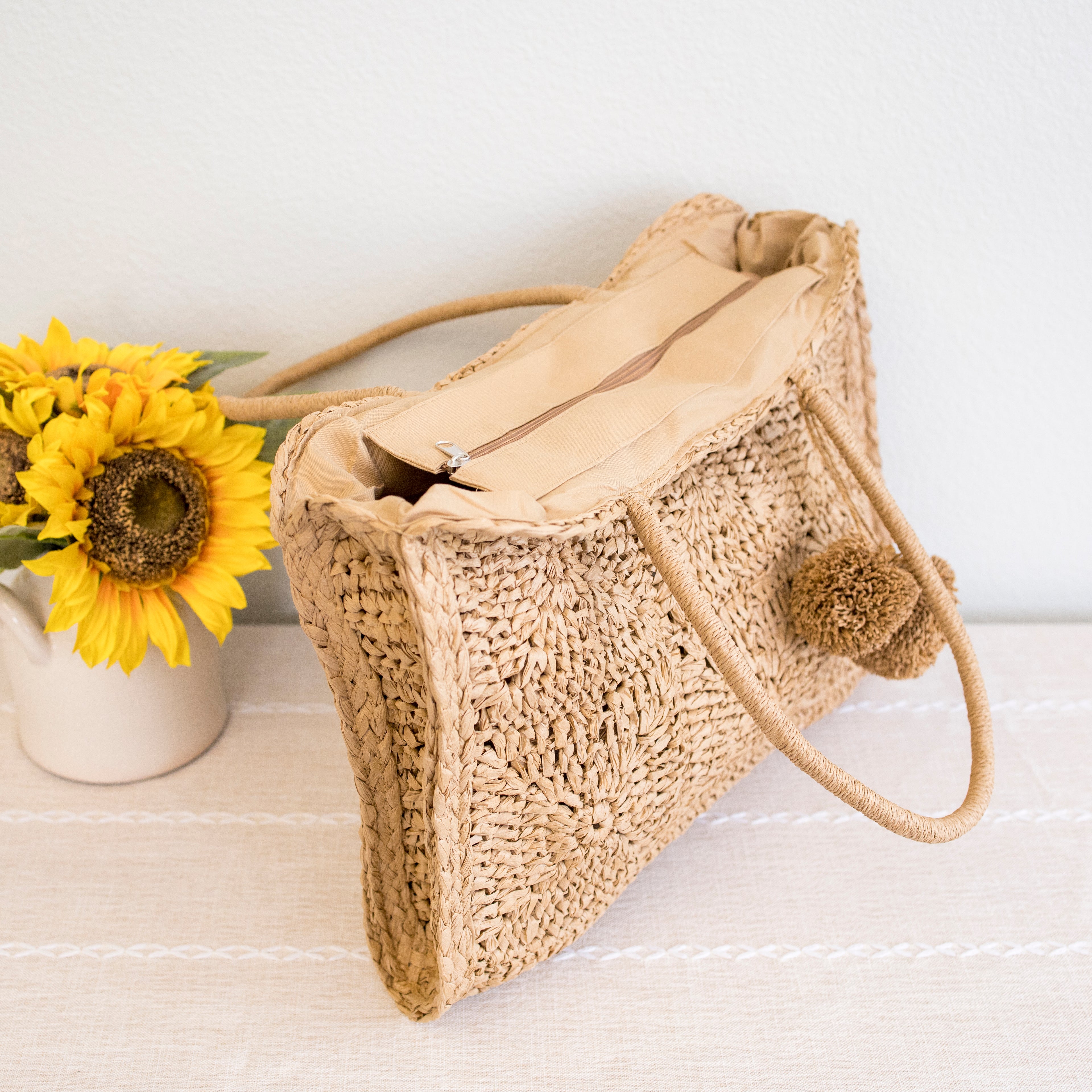 Large Straw Summer Tote
