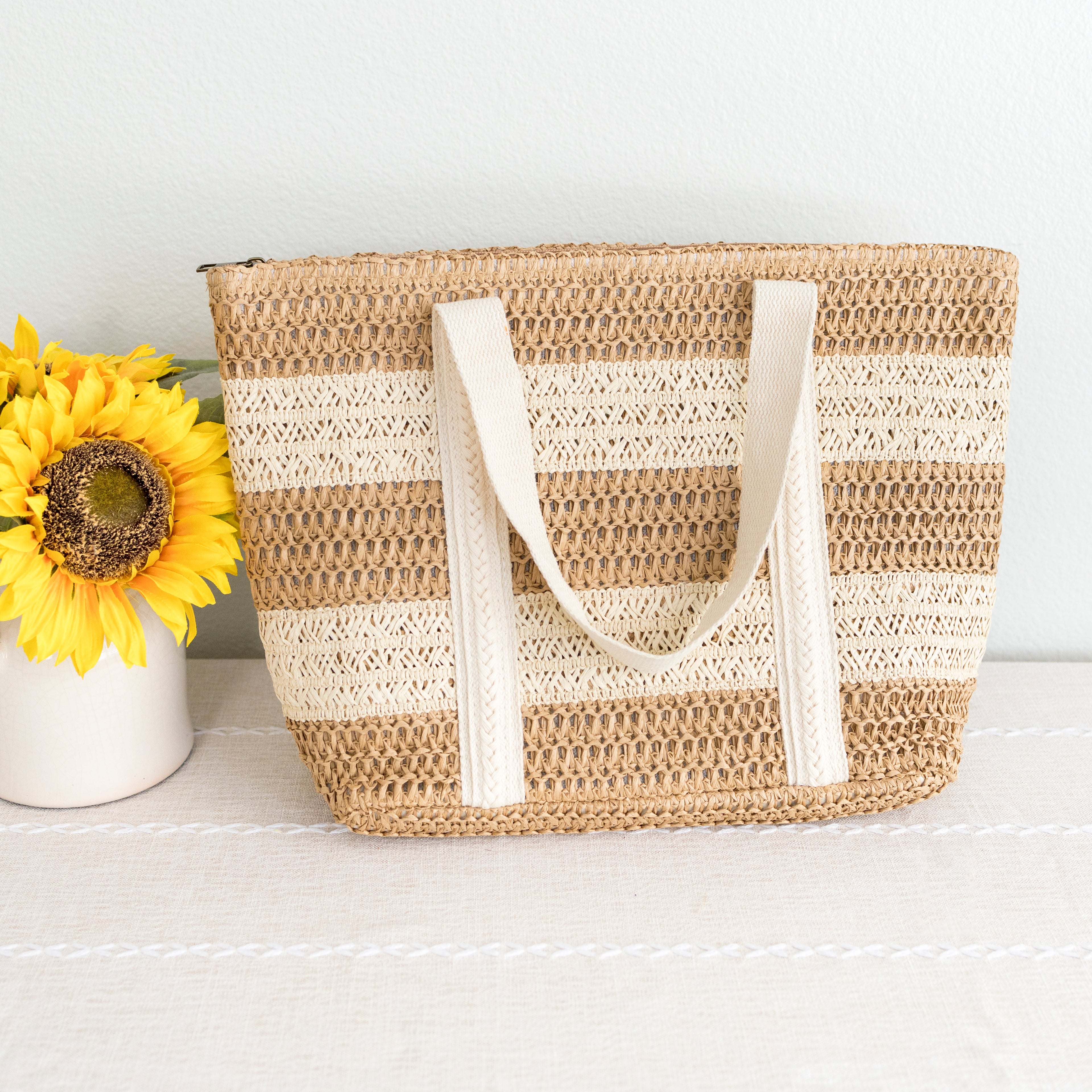 Straw Woven Beach Tote