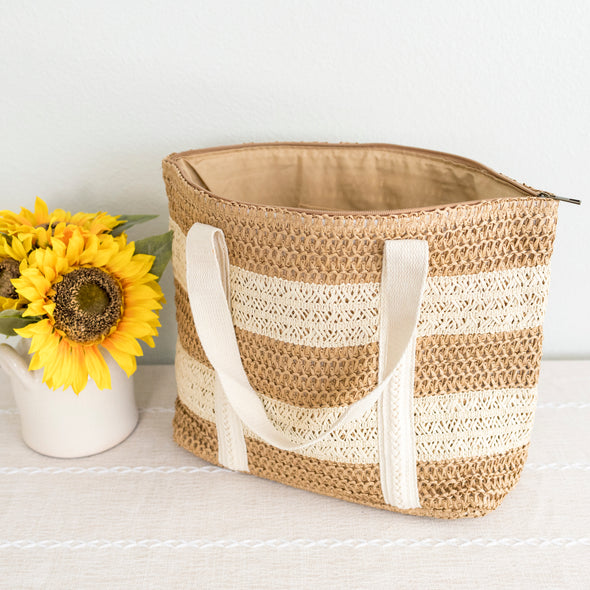 Elena Handbags Straw Woven Beach Tote