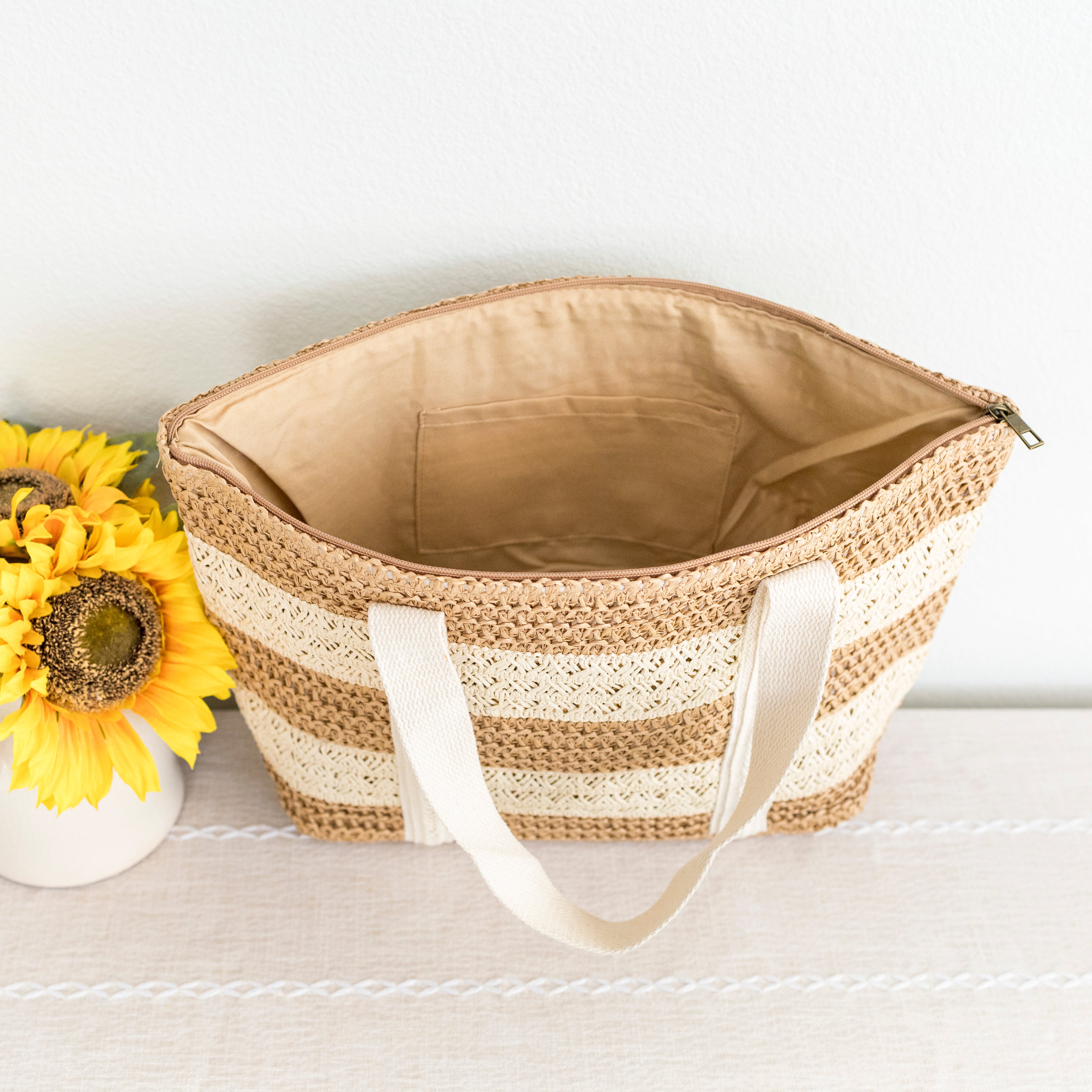 Straw Woven Beach Tote