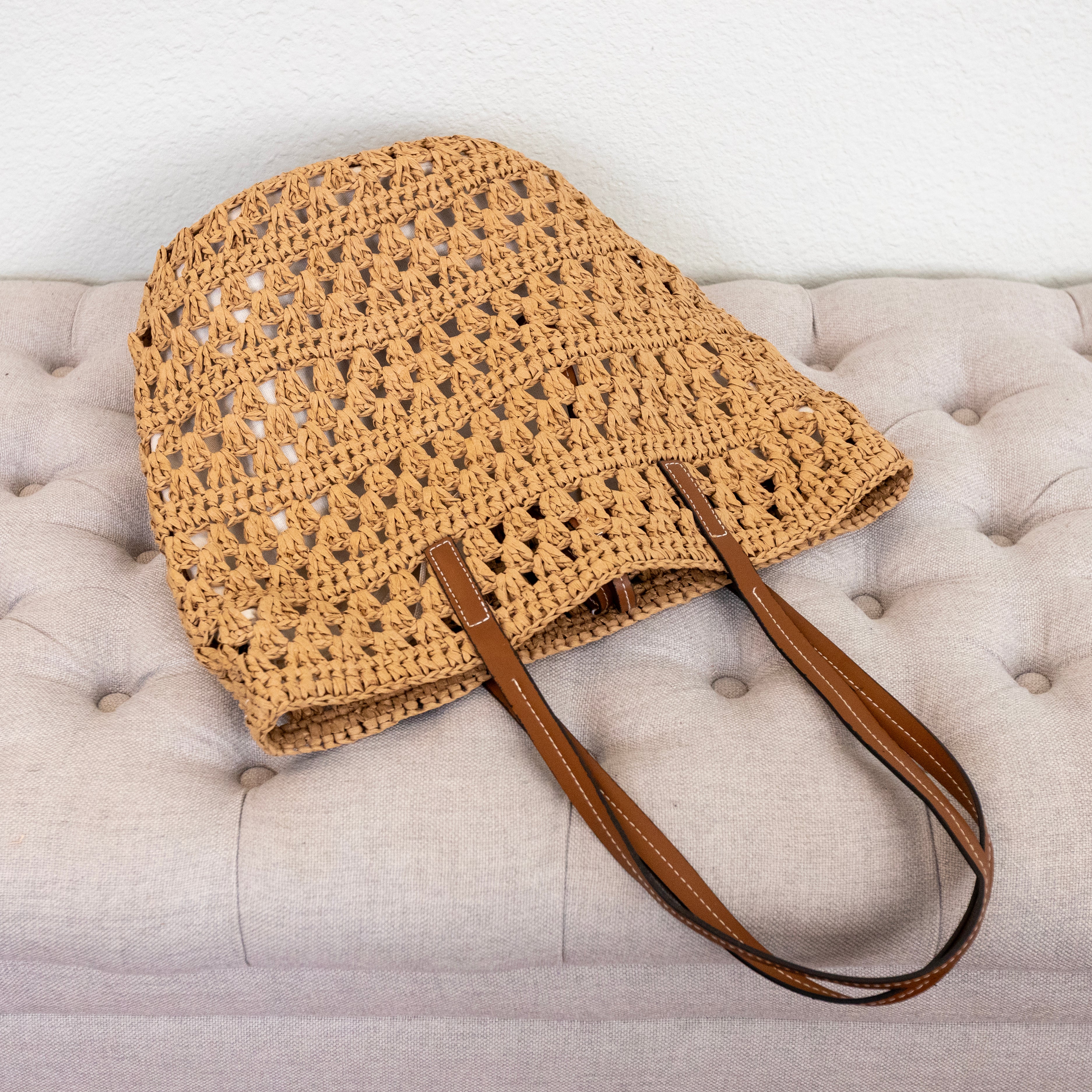 Beach Straw Woven Tote Bag