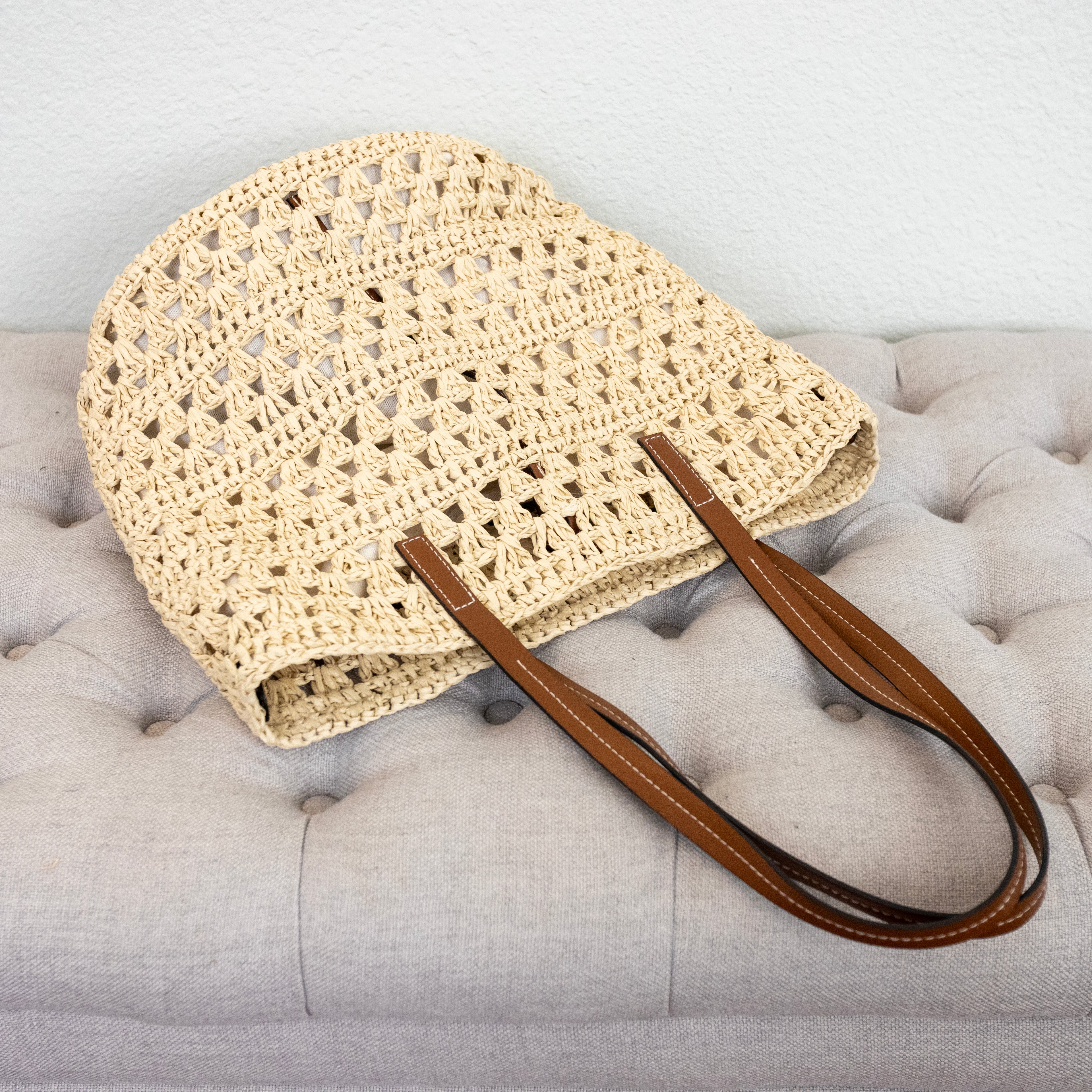 Beach Straw Woven Tote Bag