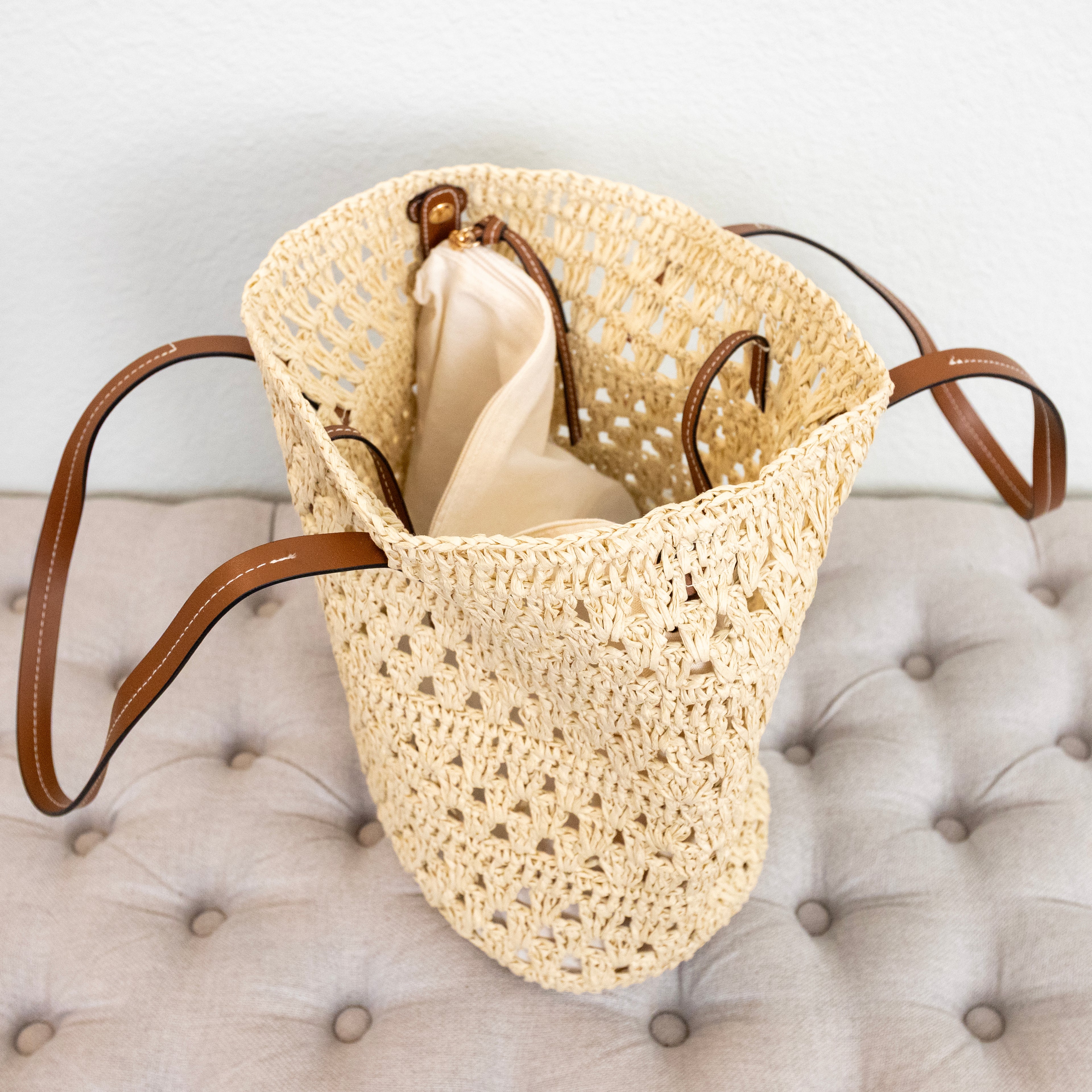 Beach Straw Woven Tote Bag