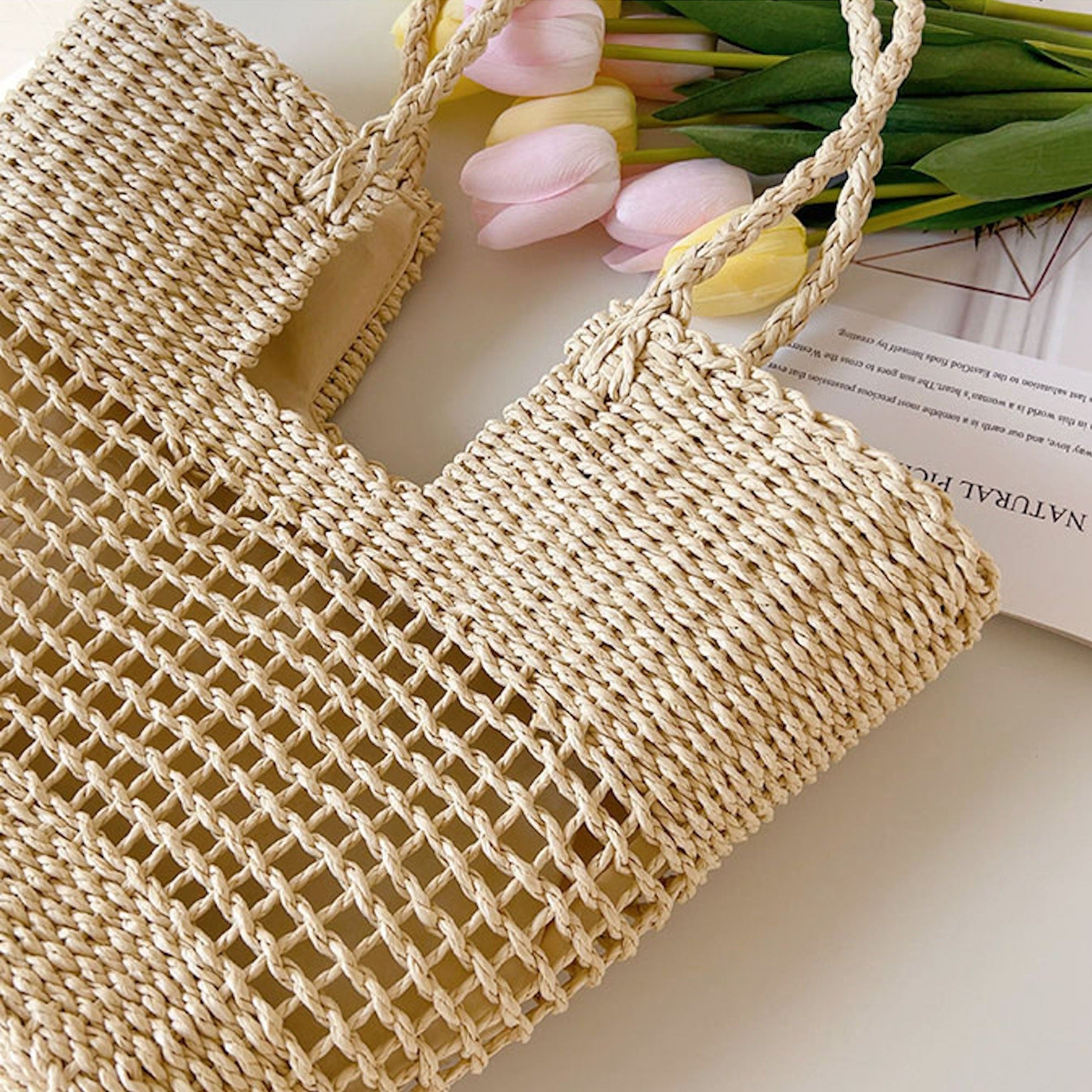 Straw Basket Summer Tote Bag