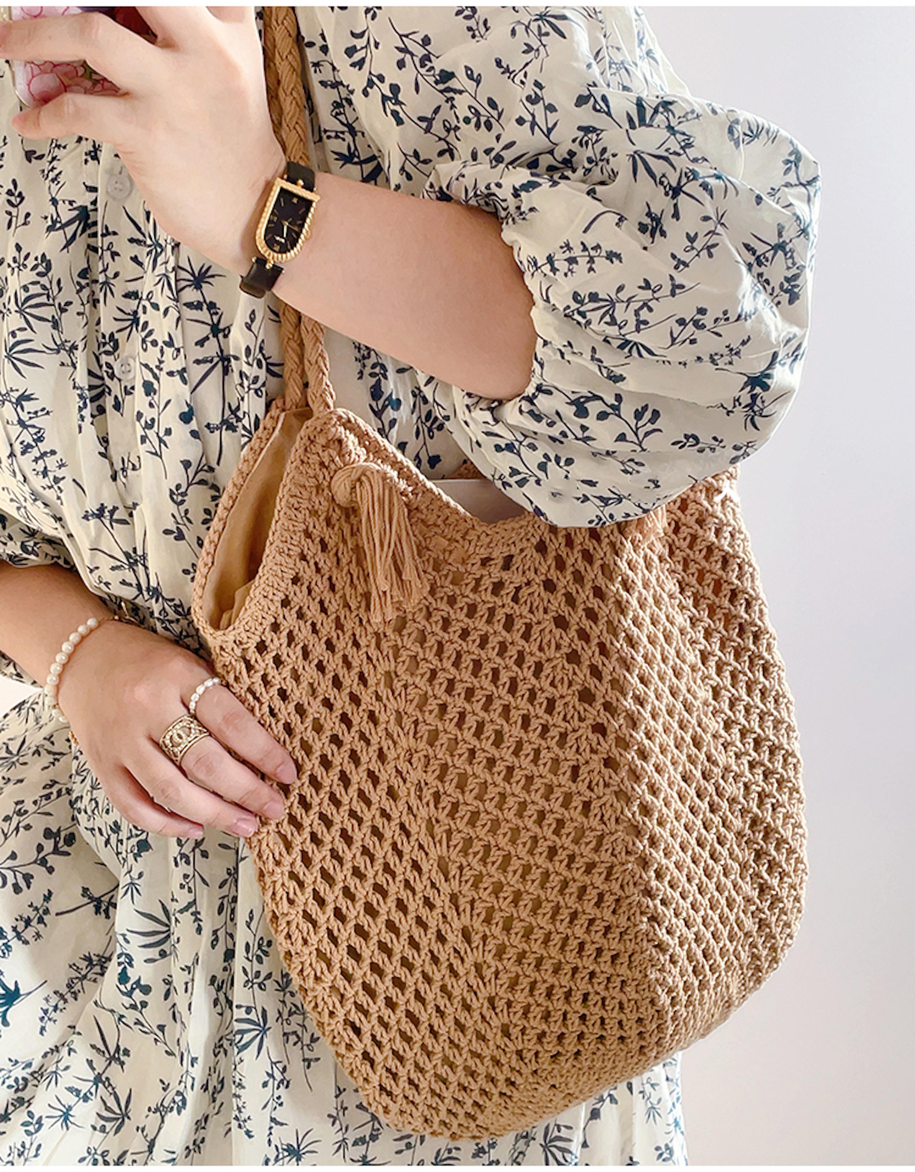 Handmade Crochet Retro Style Tote Bag