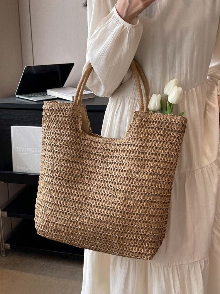 Retro Straw Woven Tote Bag