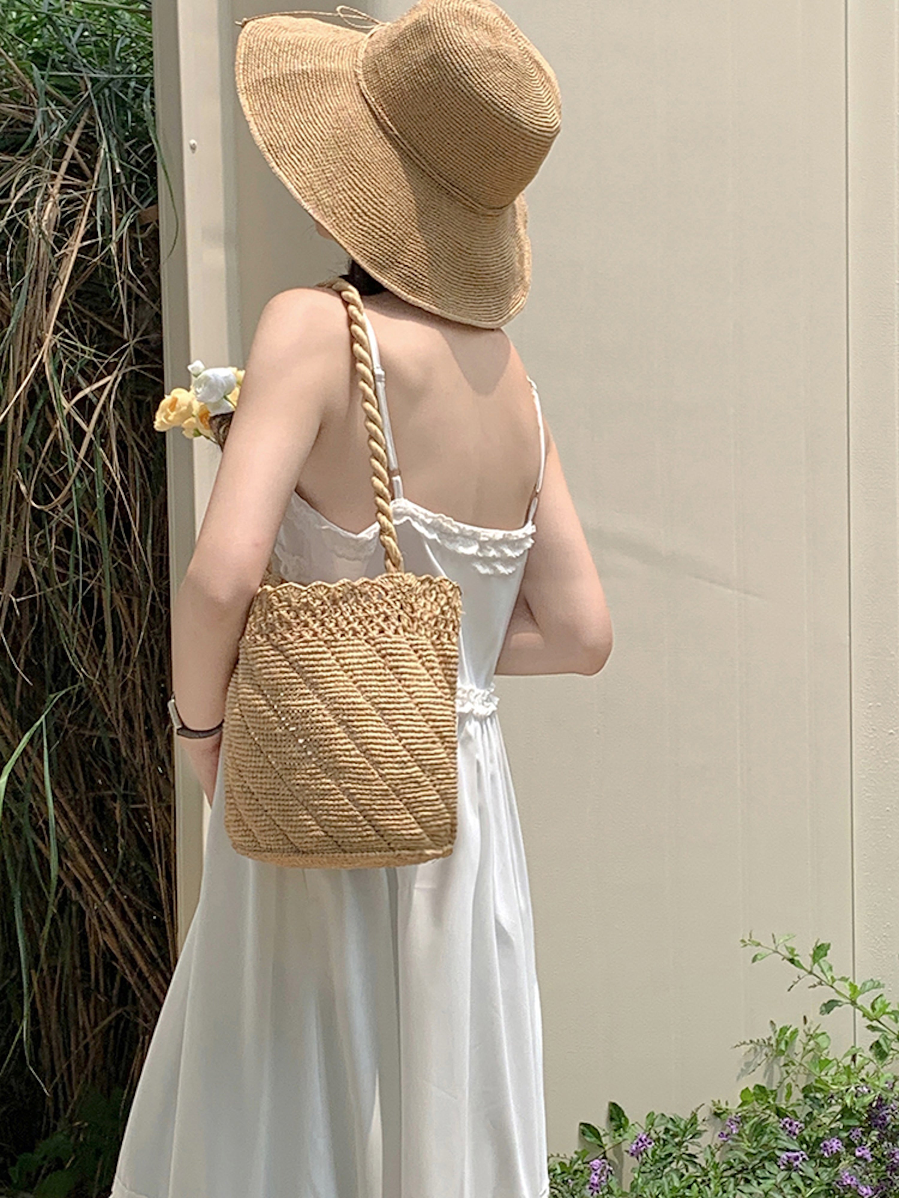 Summer Fashion Raffia Basket Bag