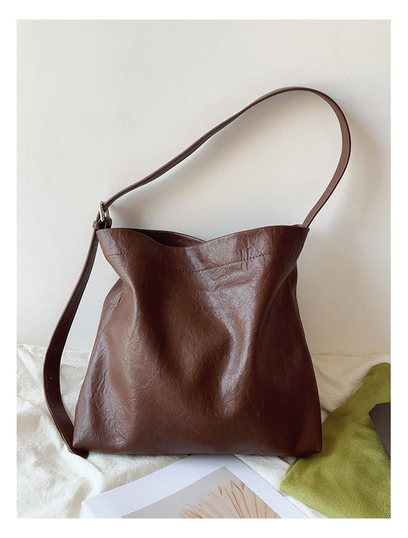 Elena Handbags Simple Leather Tote Bag