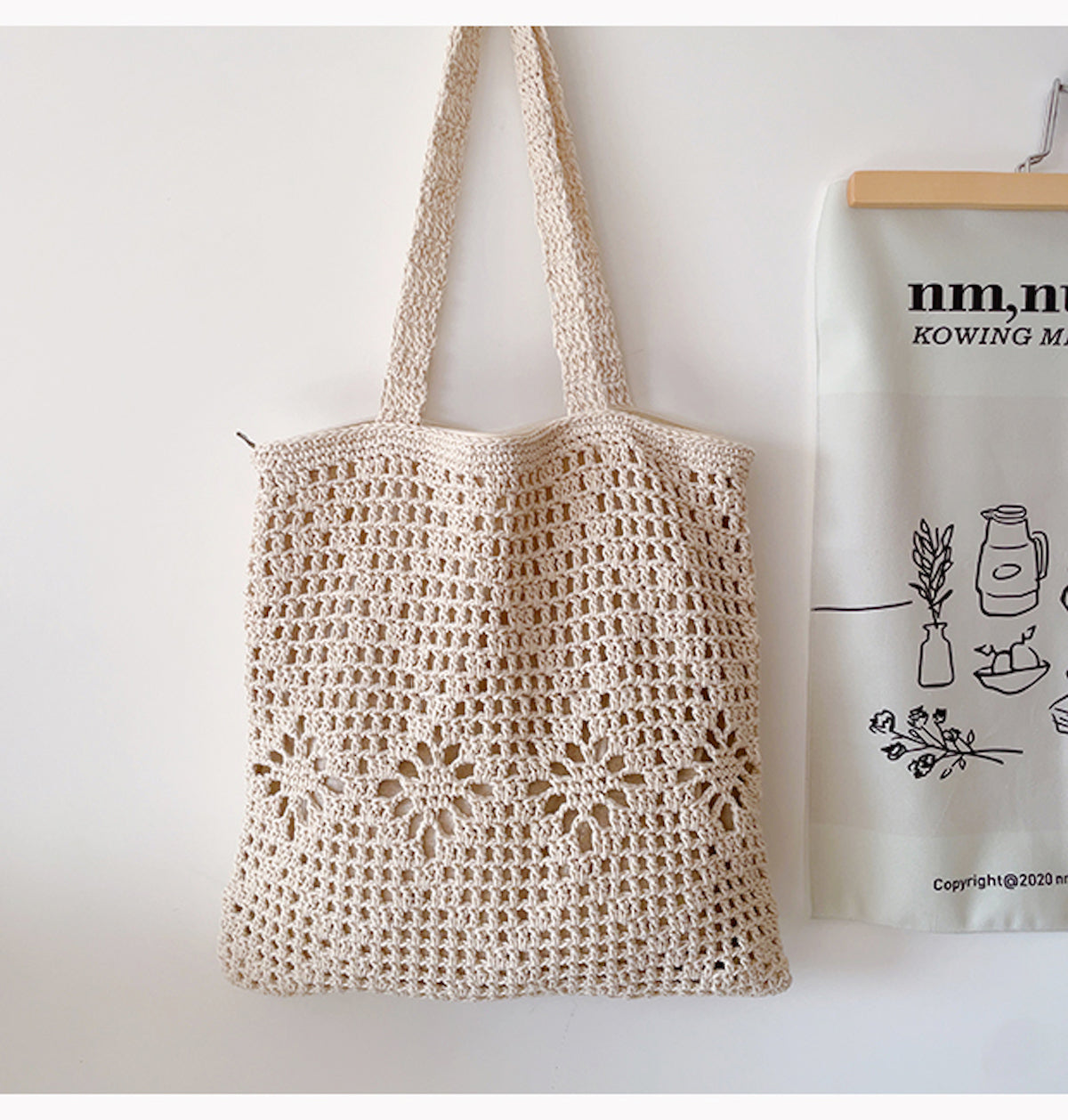 Elena Handbags Artsy Cotton Knitted Shoulder Bag