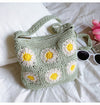 Elena Handbags Handmade Crochet Floral Square Shoulder Bag