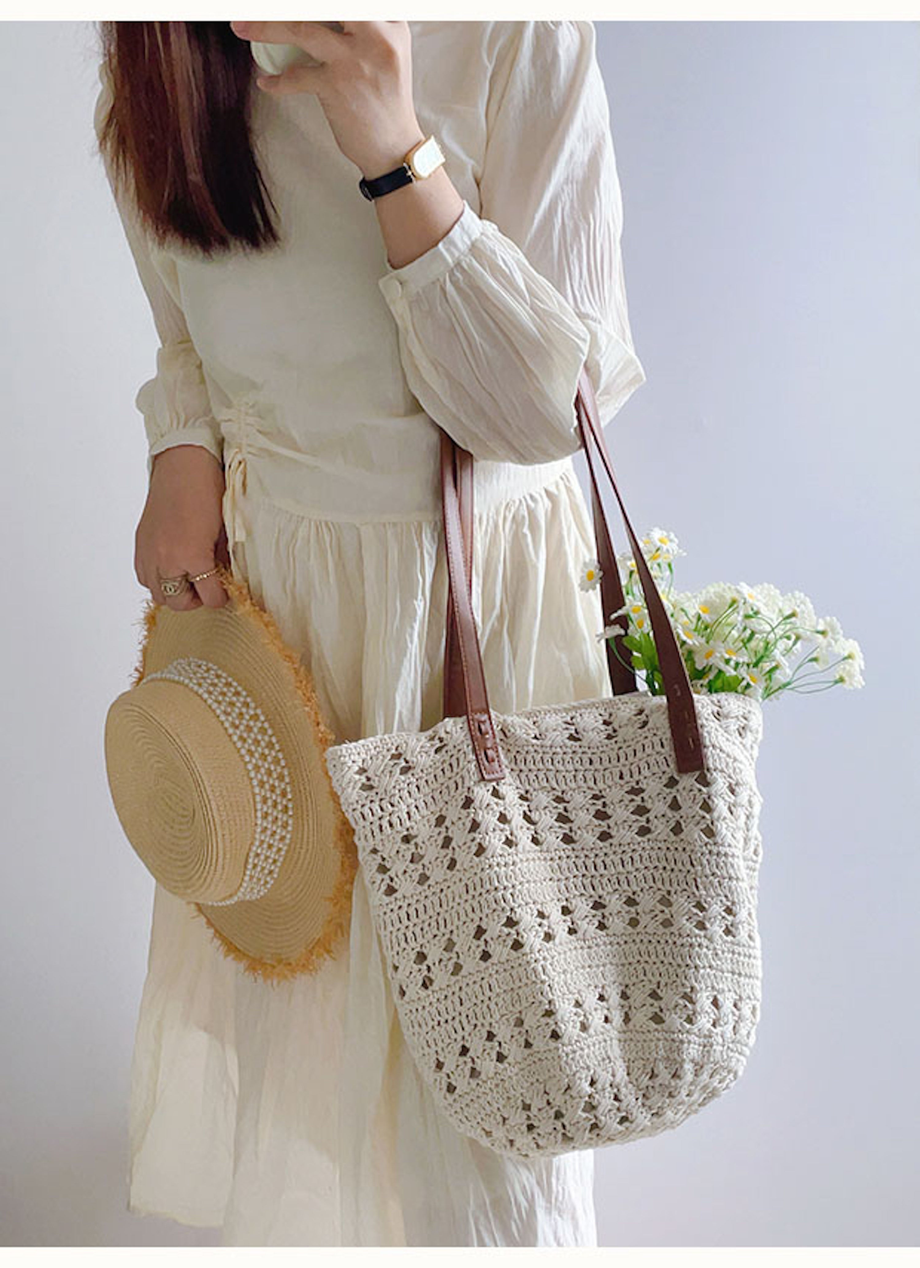 Retro Cotton Knitted Shoulder Bag