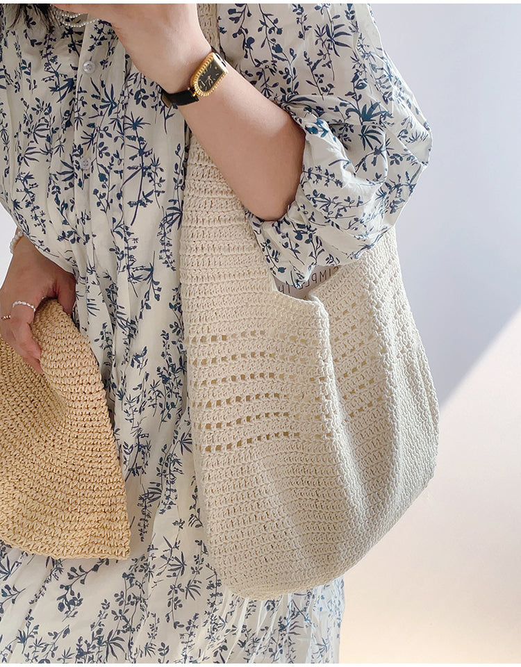 Retro Cotton Knitted Shoulder Bag