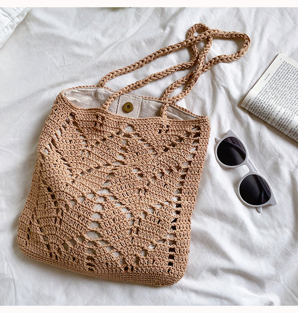 Elena Handbags Retro Artsy Cotton Knitted Bag