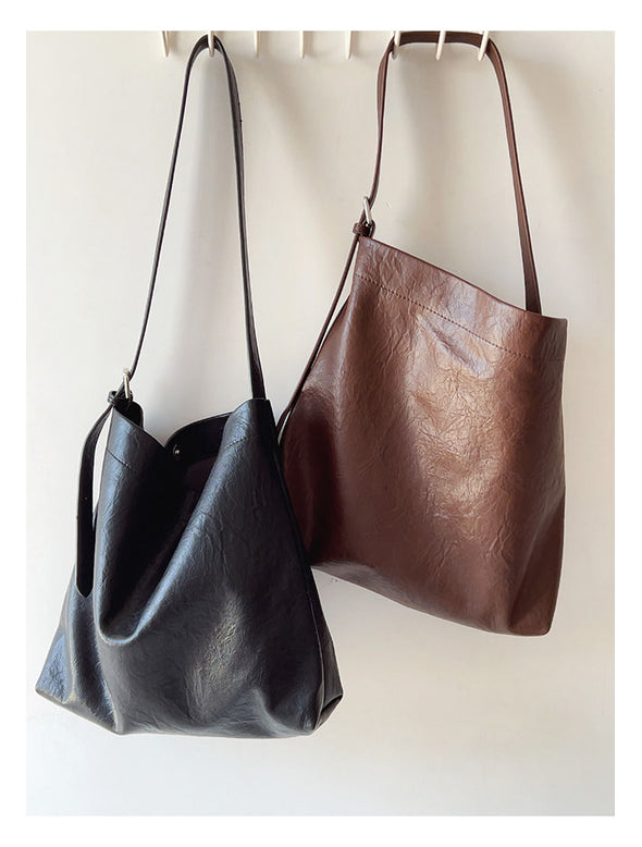 Elena Handbags Simple Leather Tote Bag