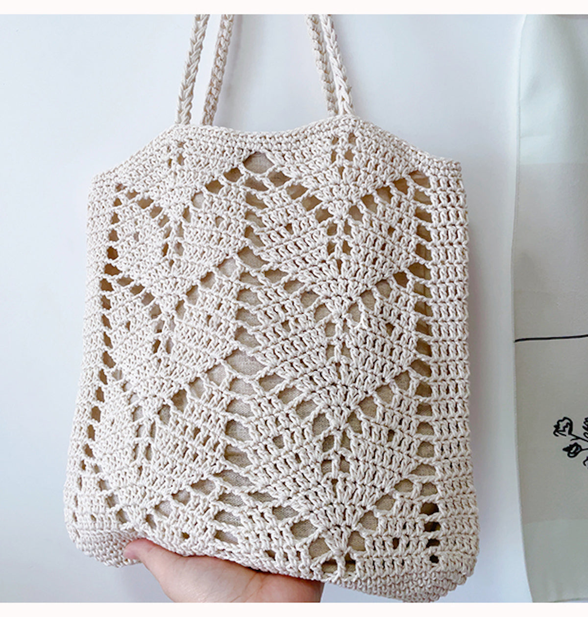 Elena Handbags Retro Artsy Cotton Knitted Bag