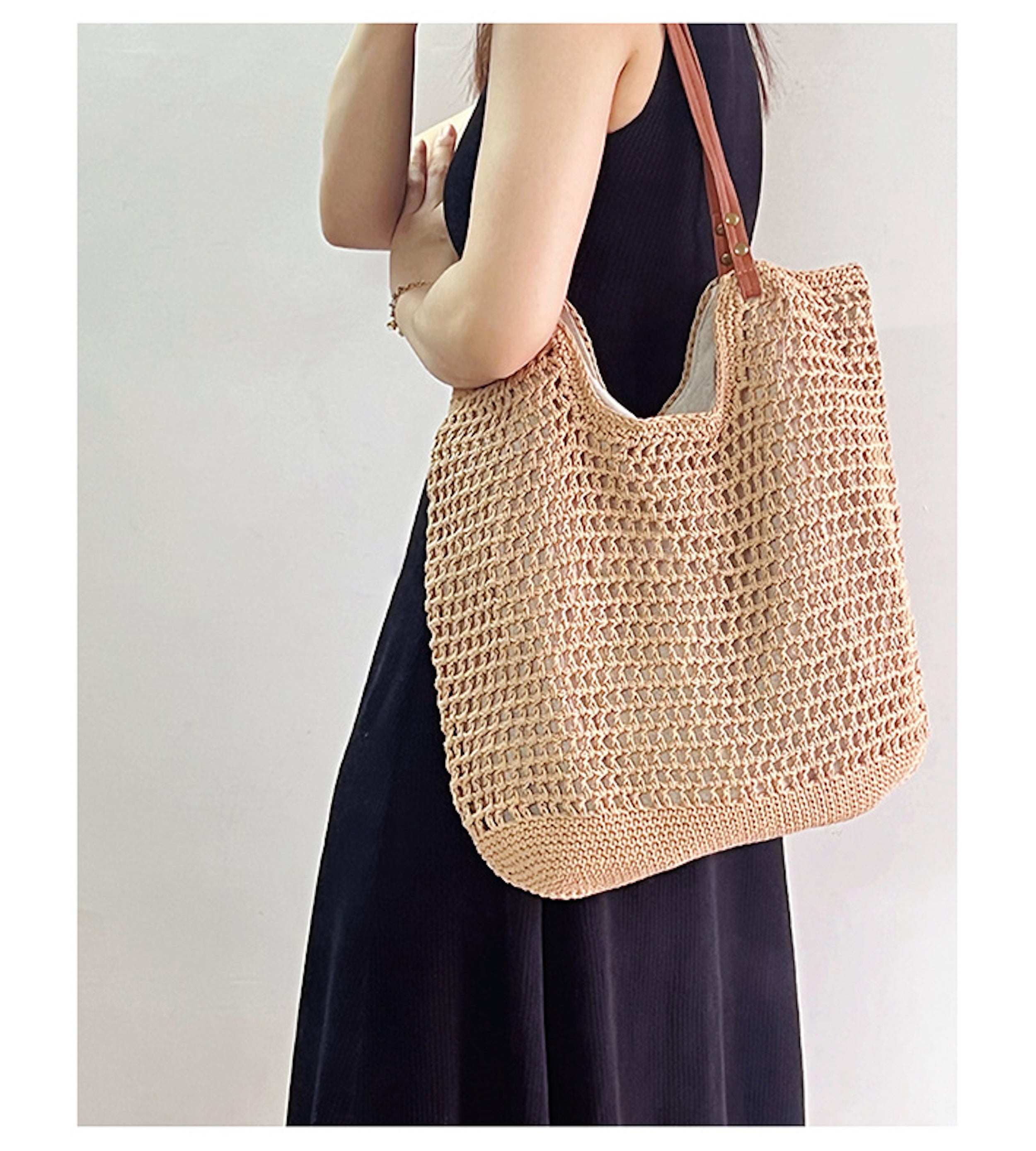 Oversized Cotton Knitted Shoulder Bag