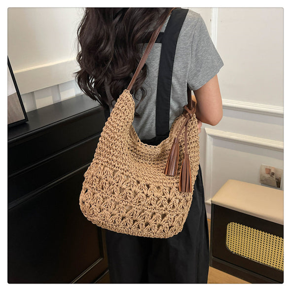 Elena Handbags Straw Woven Tote