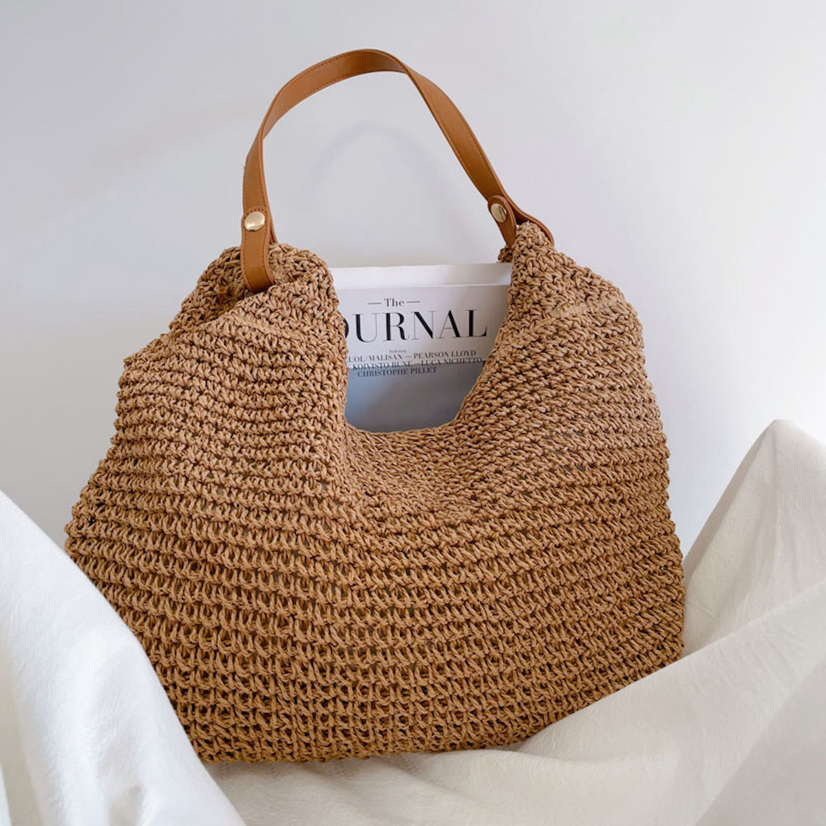 Beach Bag Straw Bag Leather Handles Elena Handbags Straw