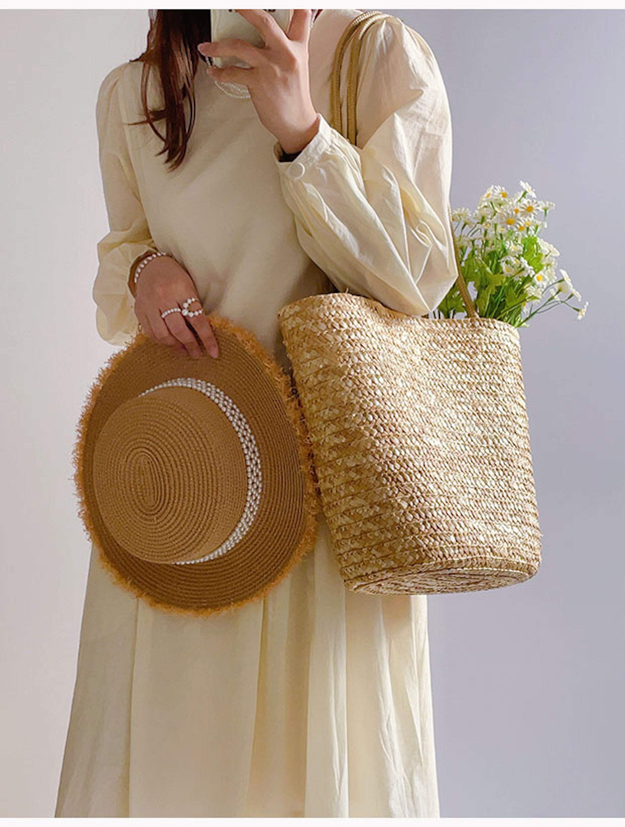 Straw Basket Summer Tote