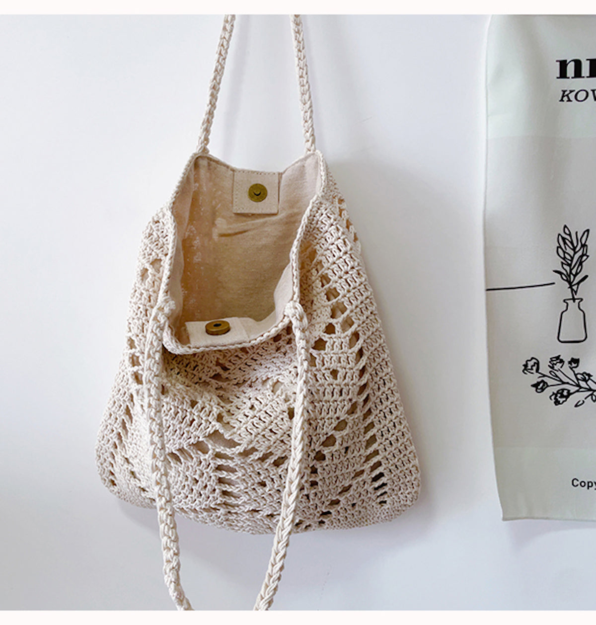 Elena Handbags Retro Artsy Cotton Knitted Bag