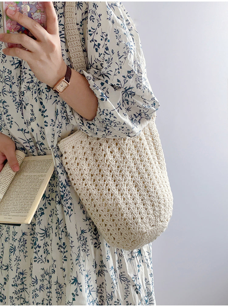 Handmade Crochet Retro Style Tote Bag