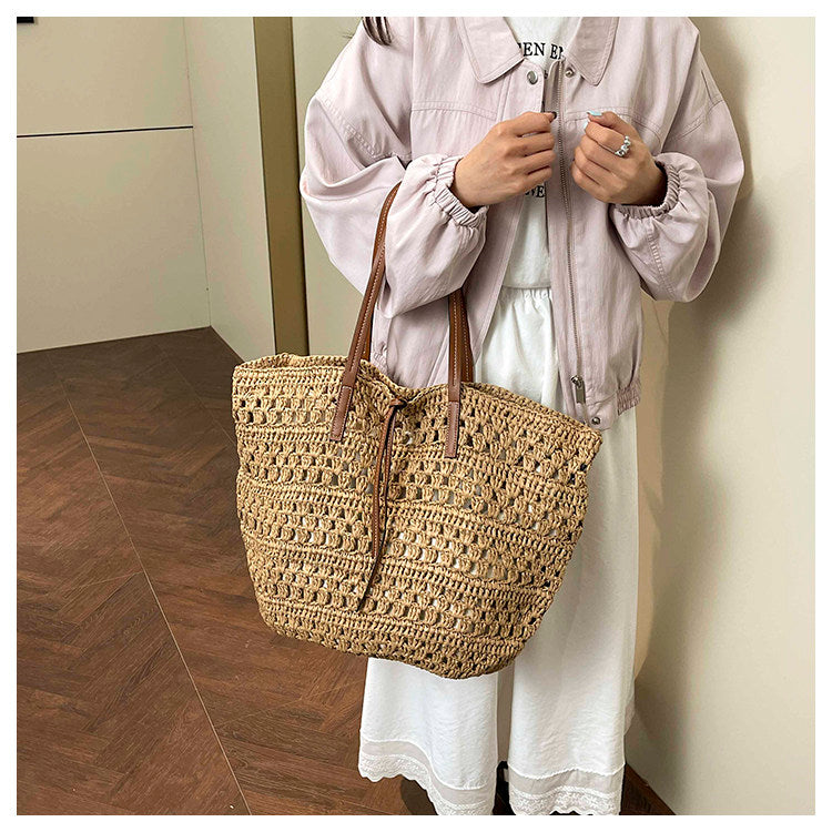 Beach Straw Woven Tote Bag