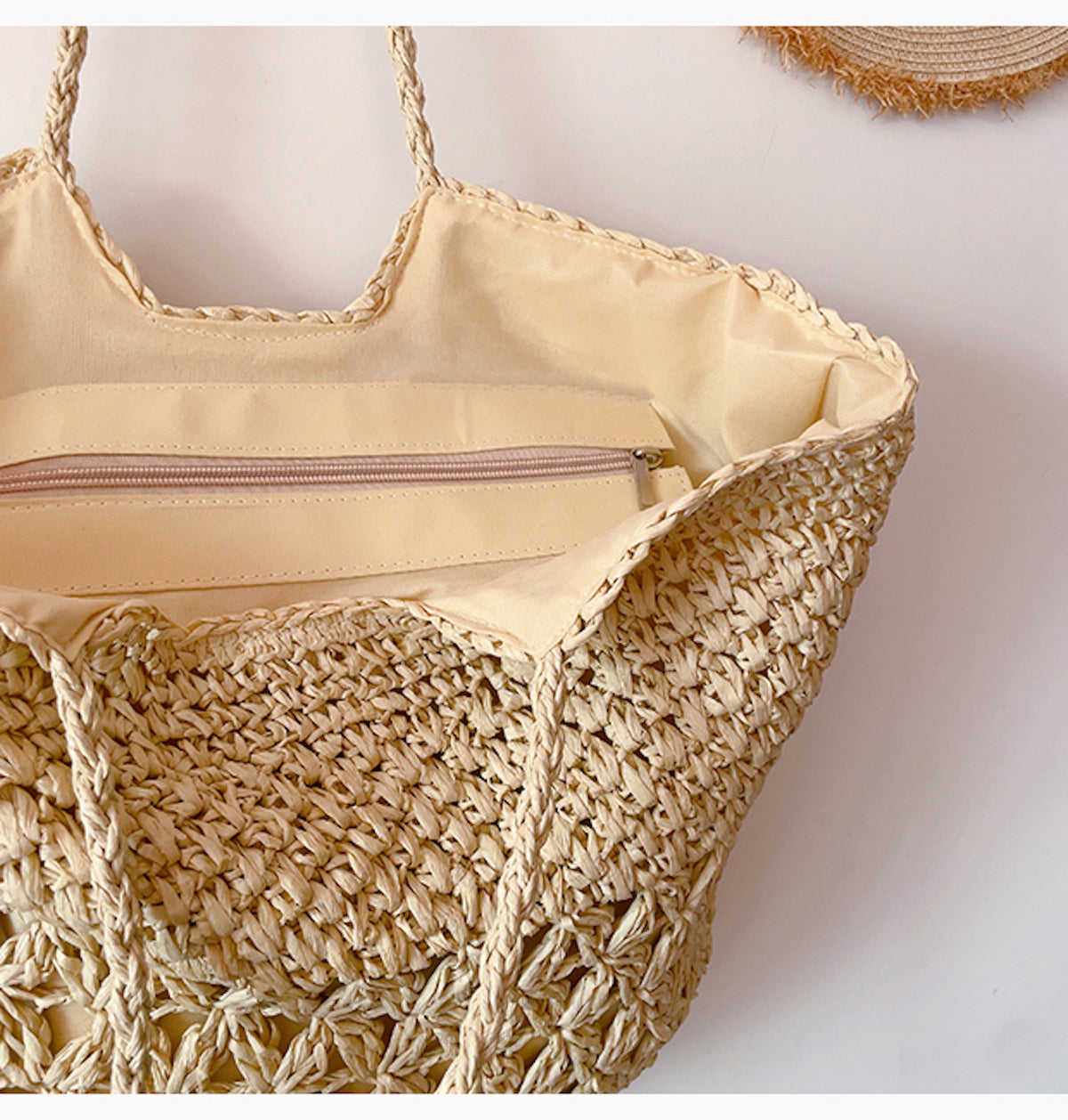 Large Straw Woven Fashion Tote Bag